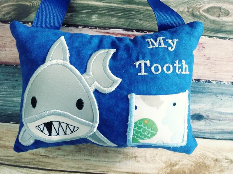 shark tooth fairy pillow