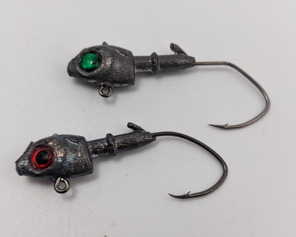 1/8 oz 1/4 or 1/2 oz Lead Jig Head with holographic eyes