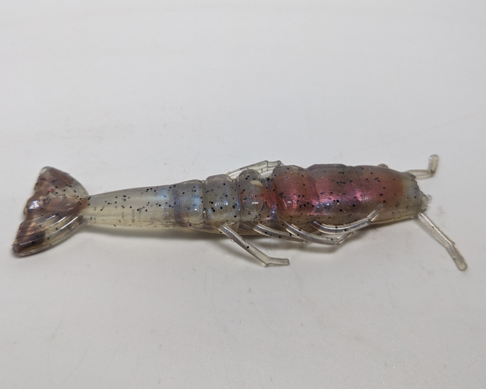 3.5 inch Shrimp lure 4pk - Realistic Ghost
