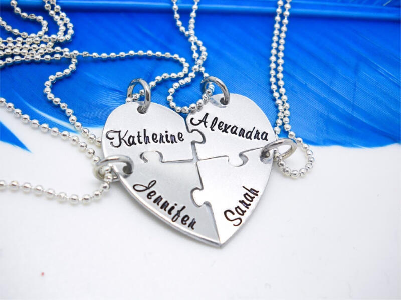 Four piece deals friendship necklace