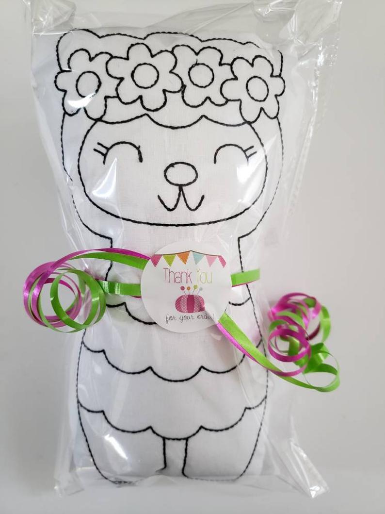 Download Fun & Games :: Llama plushie toy - washable coloring doll - color again and again - party favor ...