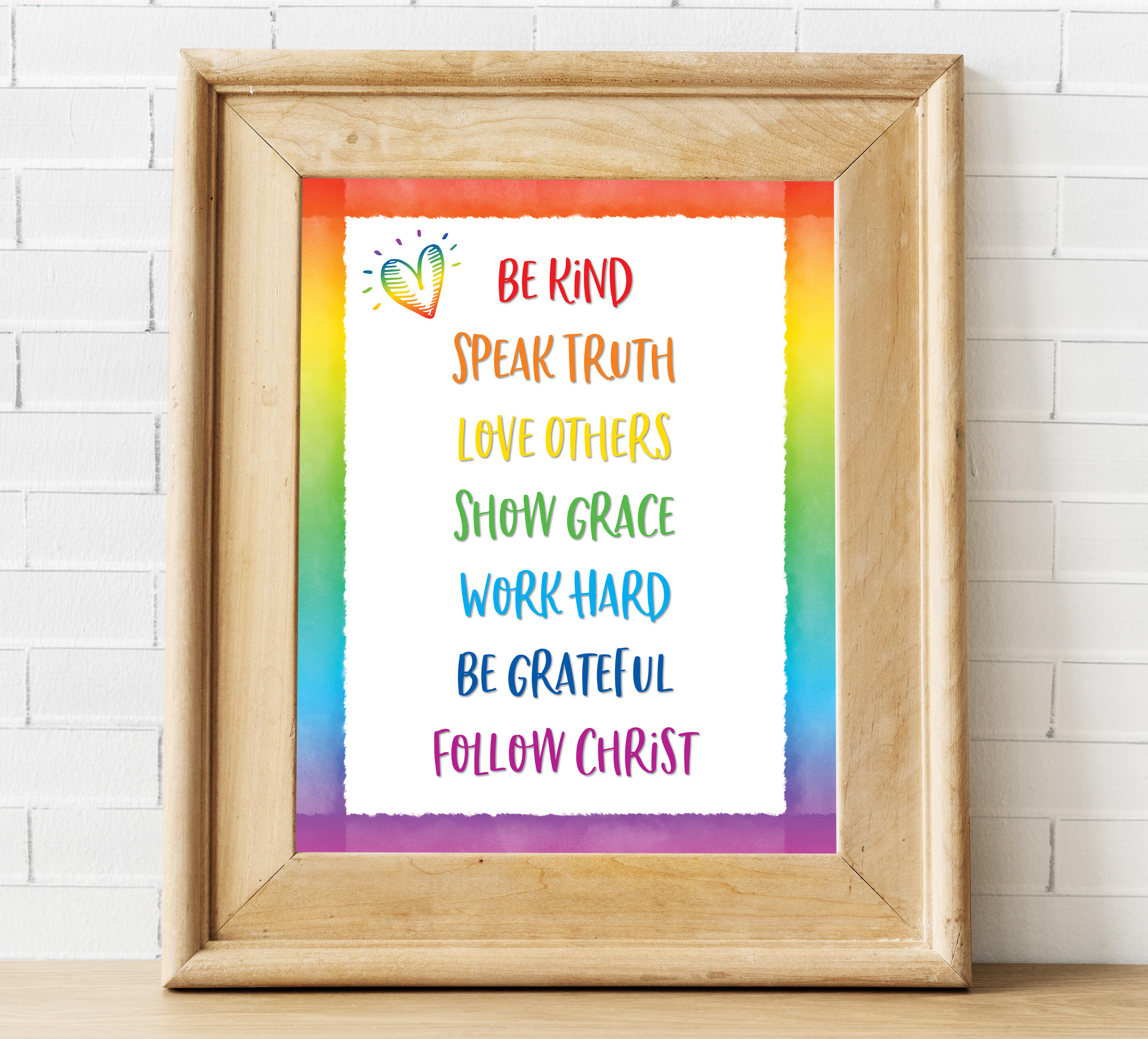 Kids Room Digital Download, Be Kind Speak Truth Love Others