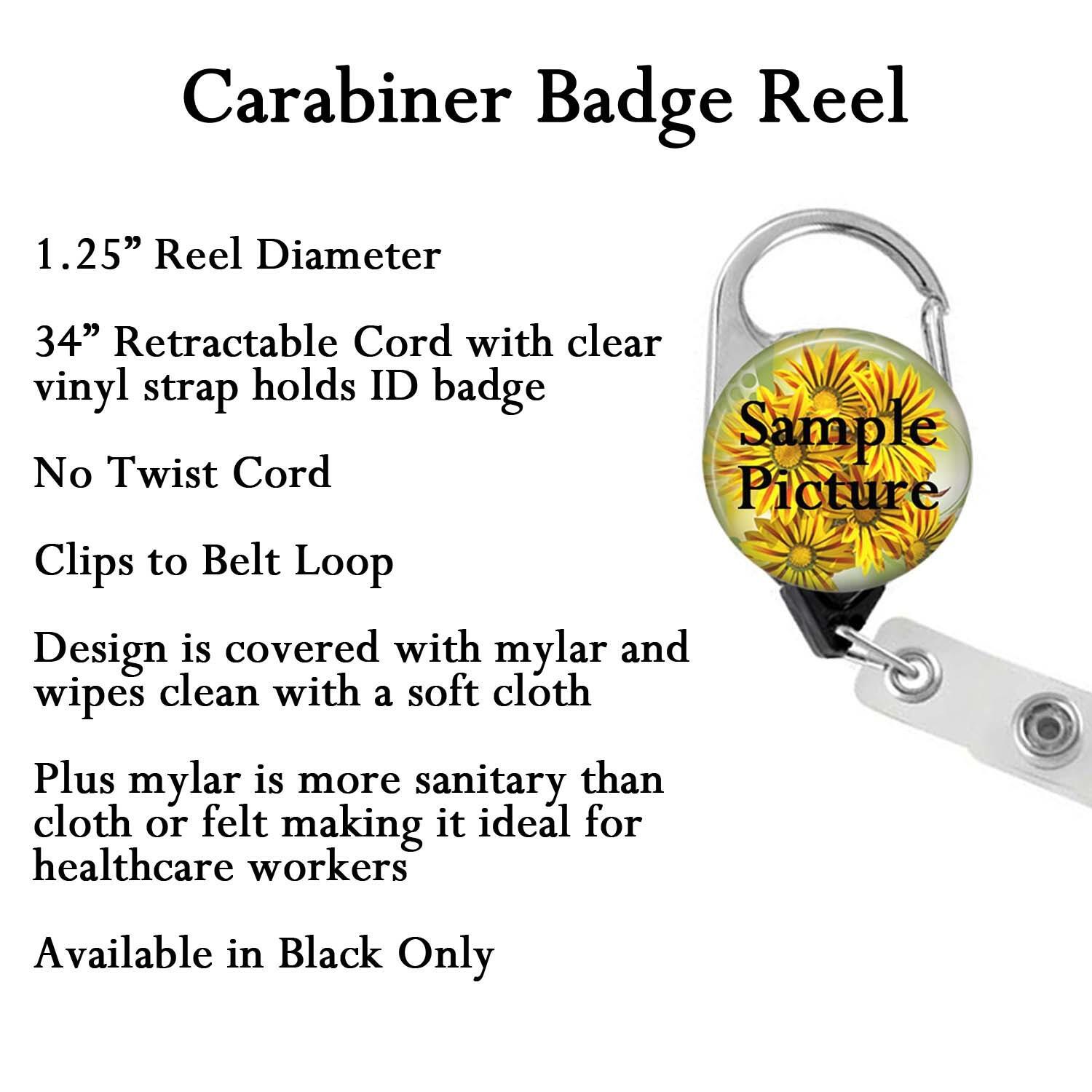 Retractable badge clip - Yin Yang dog - paw print badge reel