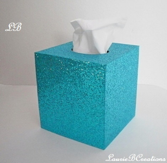 glitter tissue box