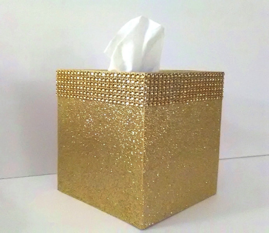 Diamante Swan Tissue Box Cover 