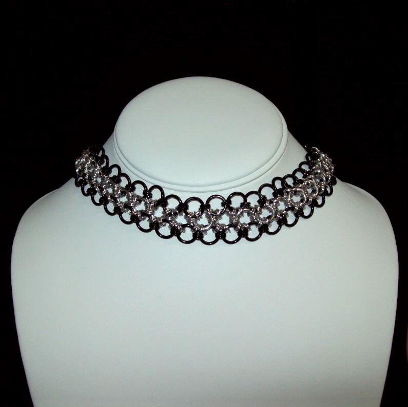 Chainmaille Choker or Bracelet, Japanese 12 in 1