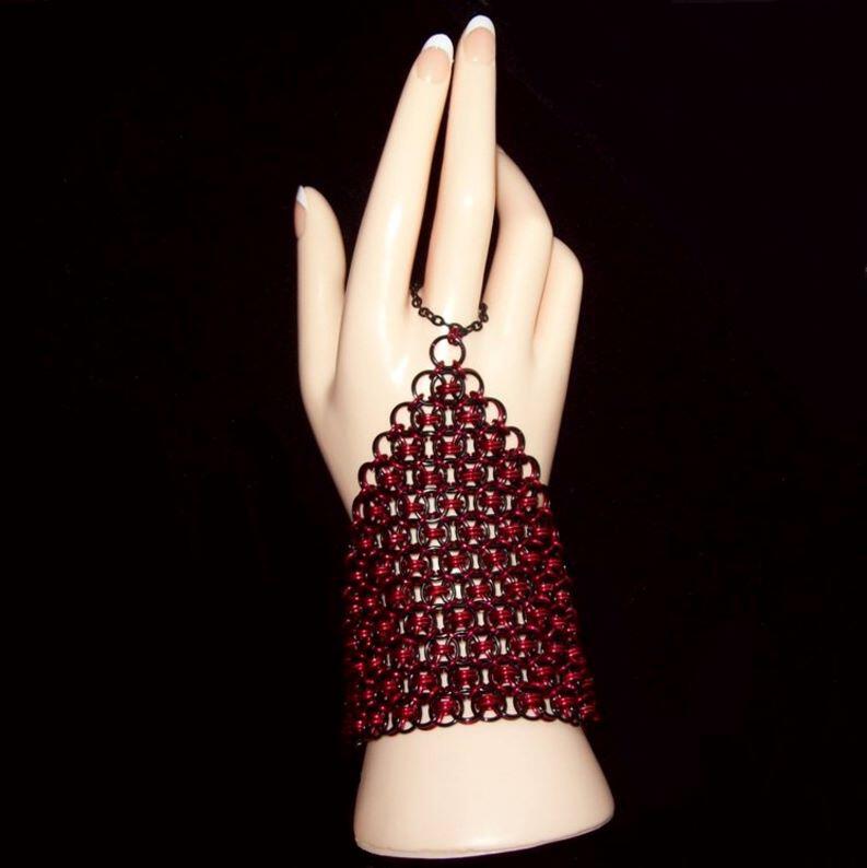 Chainmaille Hand Bracelet, Reversible