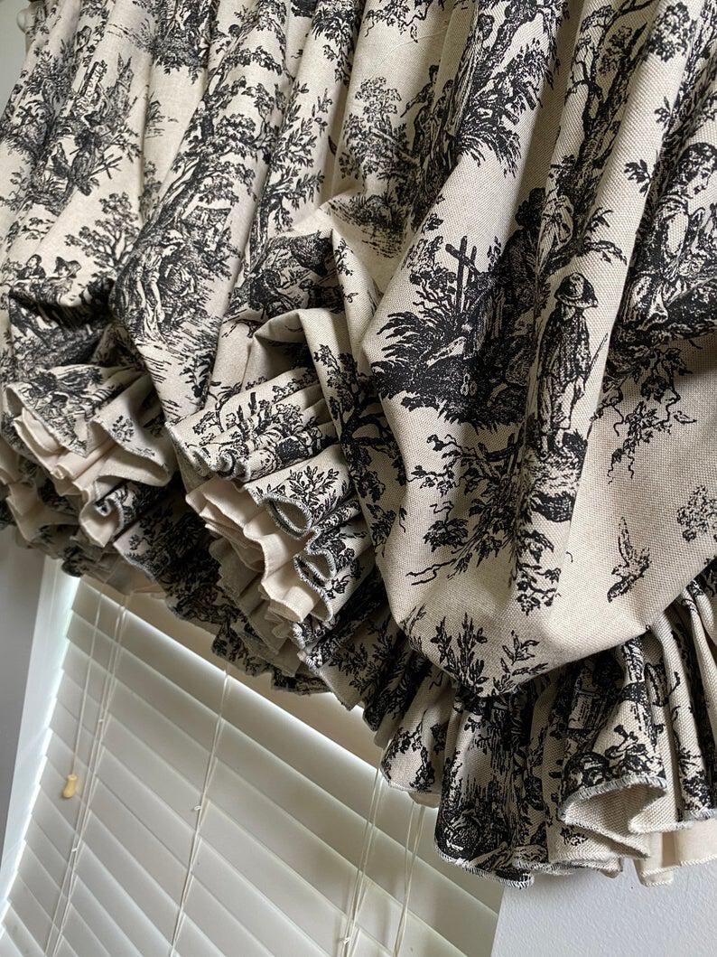 Home & Living :: Home Decor :: Black and Cream Toile Balloon Curtain