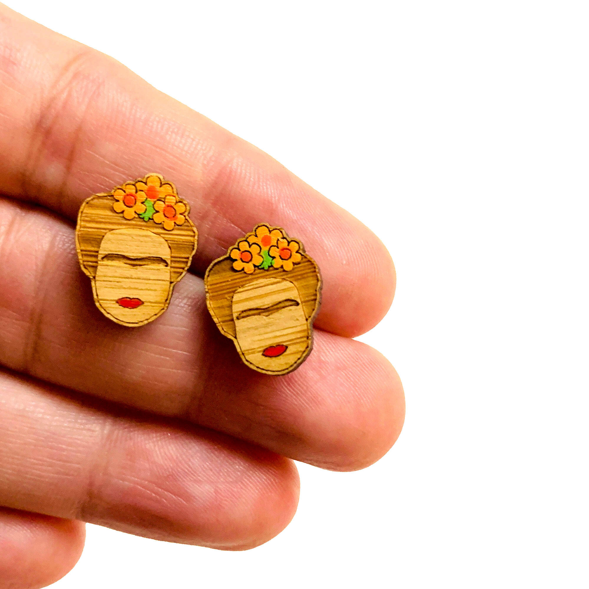 Minimalist jewelry earrings inspired by Frida Kahlo