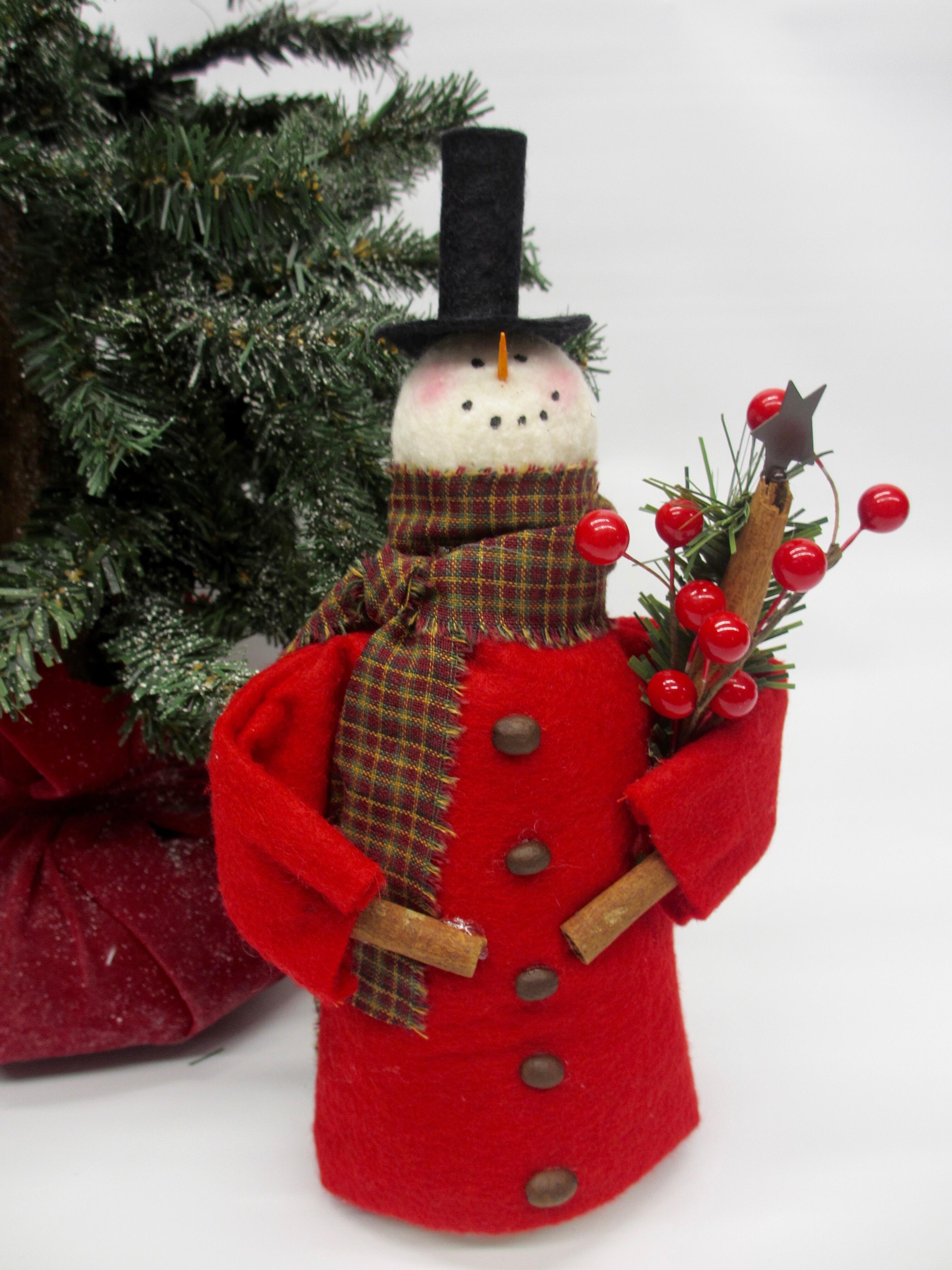 Holiday &amp; Seasonal :: Christmas :: Handmade Primitive Snowman decoration