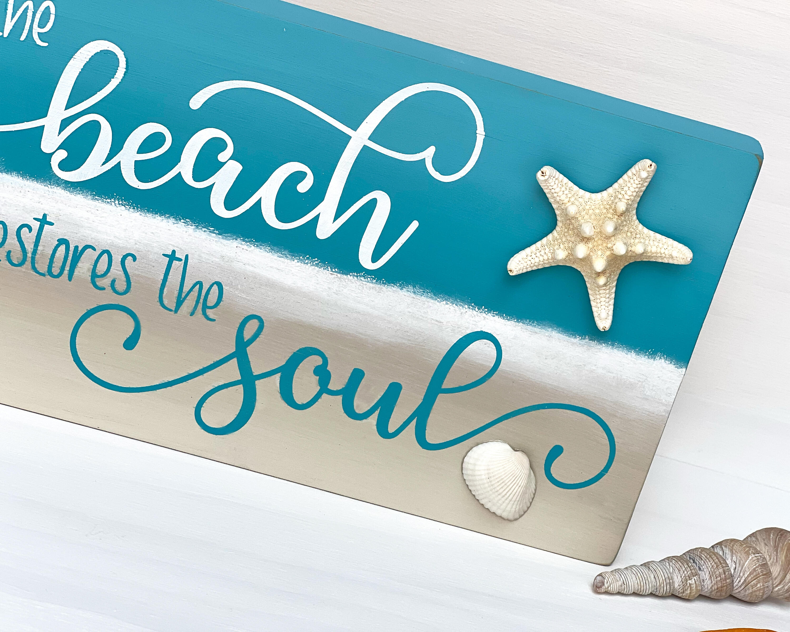 A Day At The Beach Restores The Soul Sign Coastal Beach Themed Sign