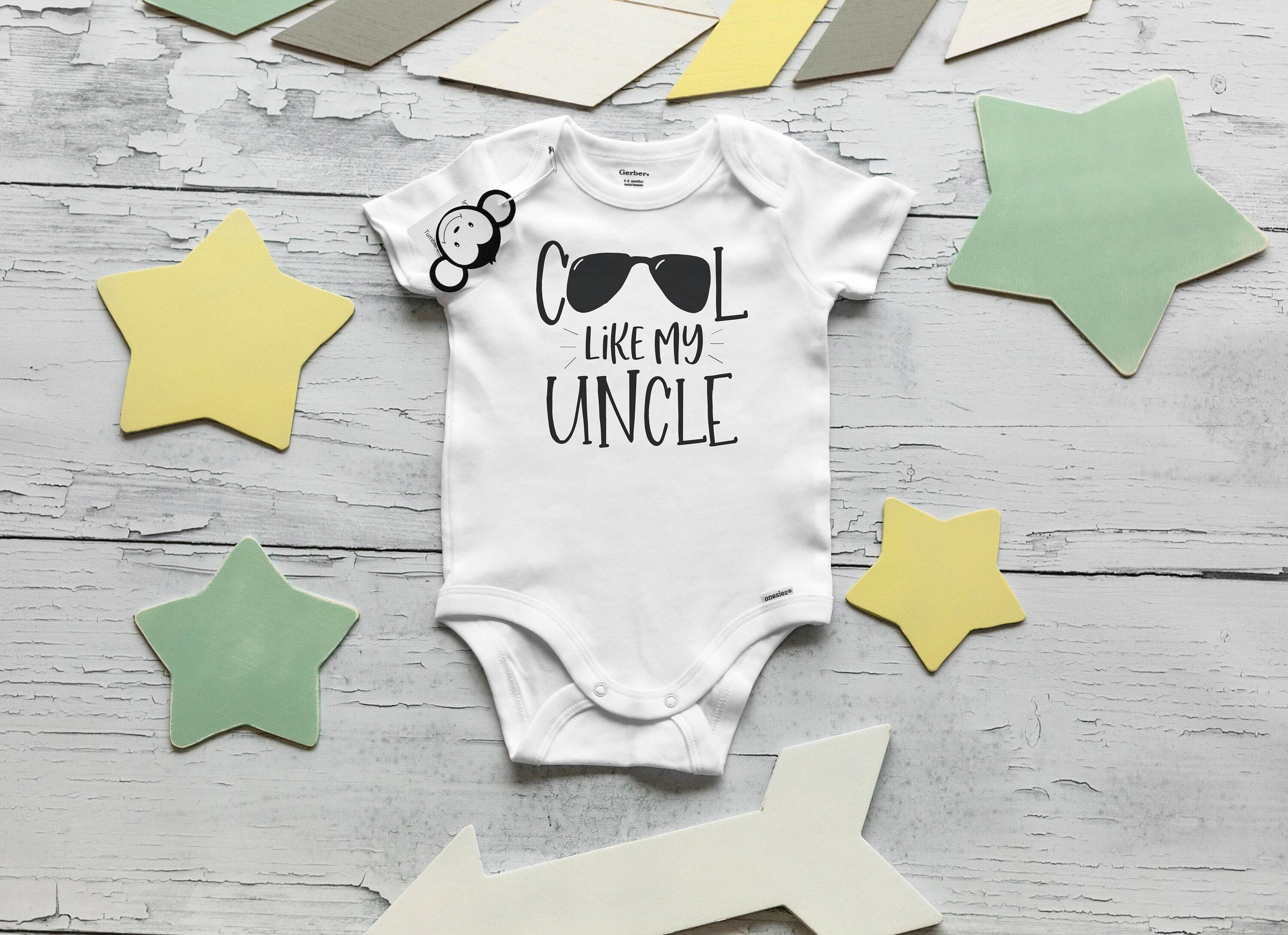 I Love Going Fishing With My Uncle Baby Bodysuit - Grey 