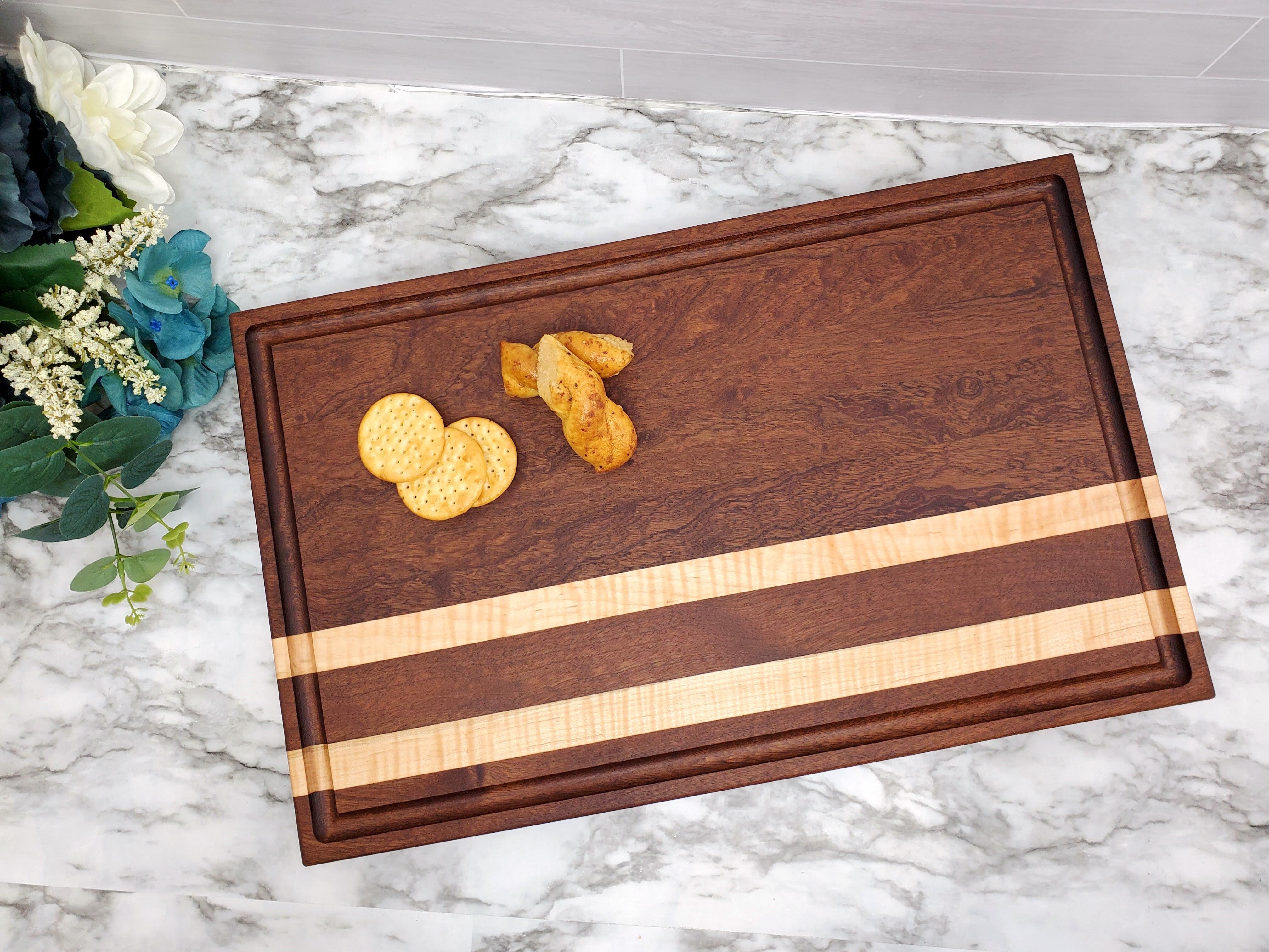 Wood cutting board Pommele Sapele with juice online groove