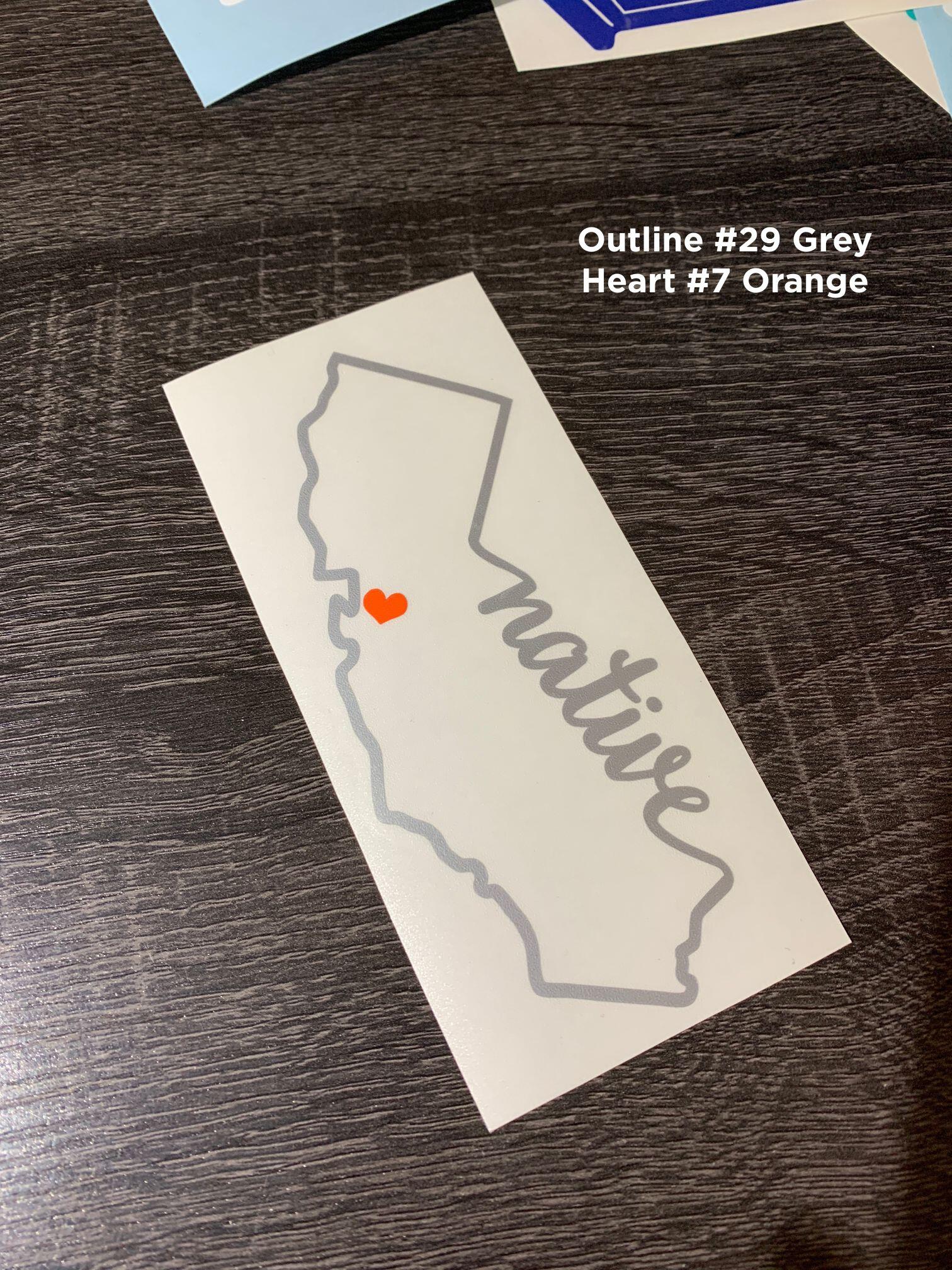California State Outline Lettering Window Sticker Decal