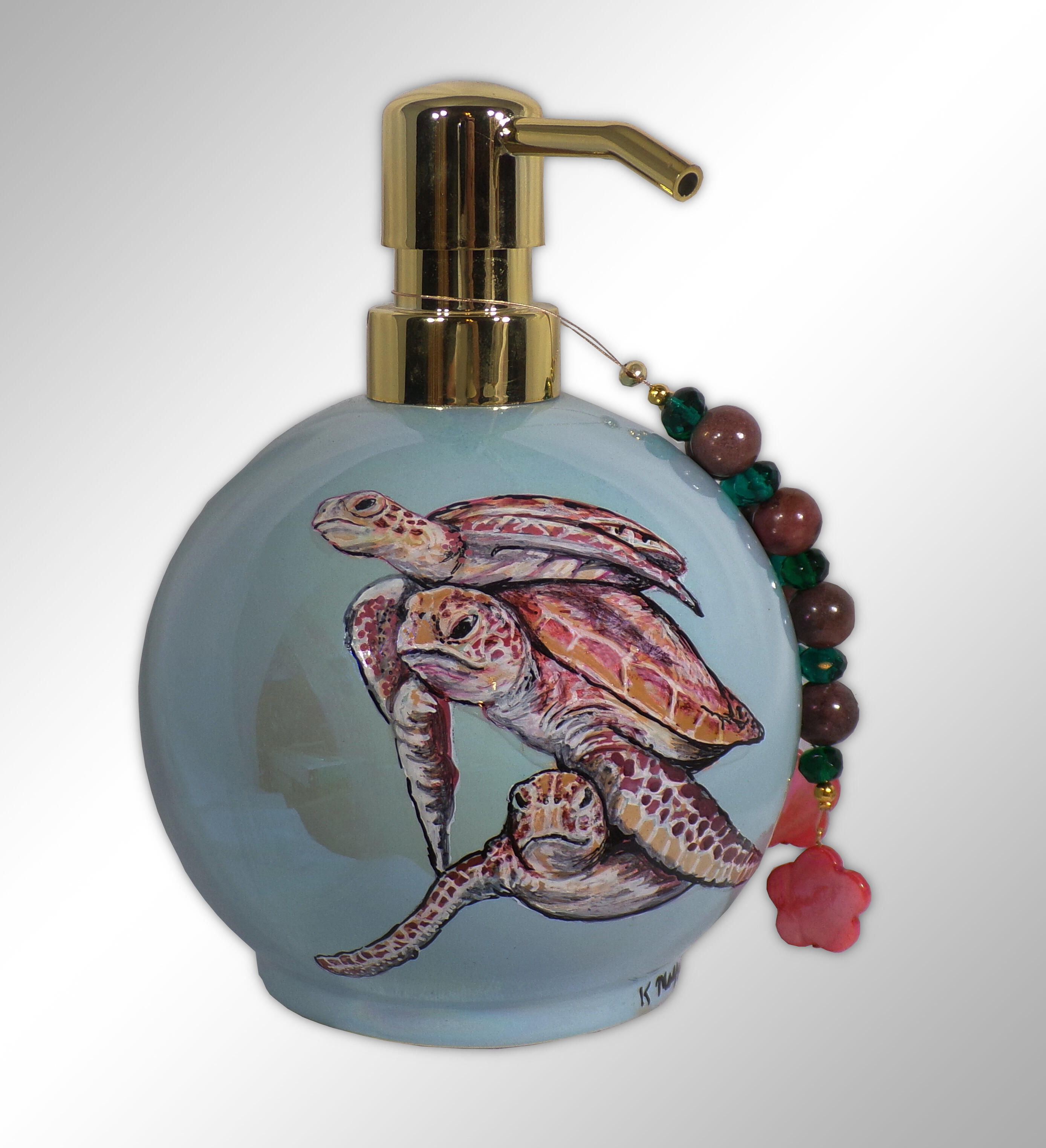 Hand Painted Turtle Soap Dispenser