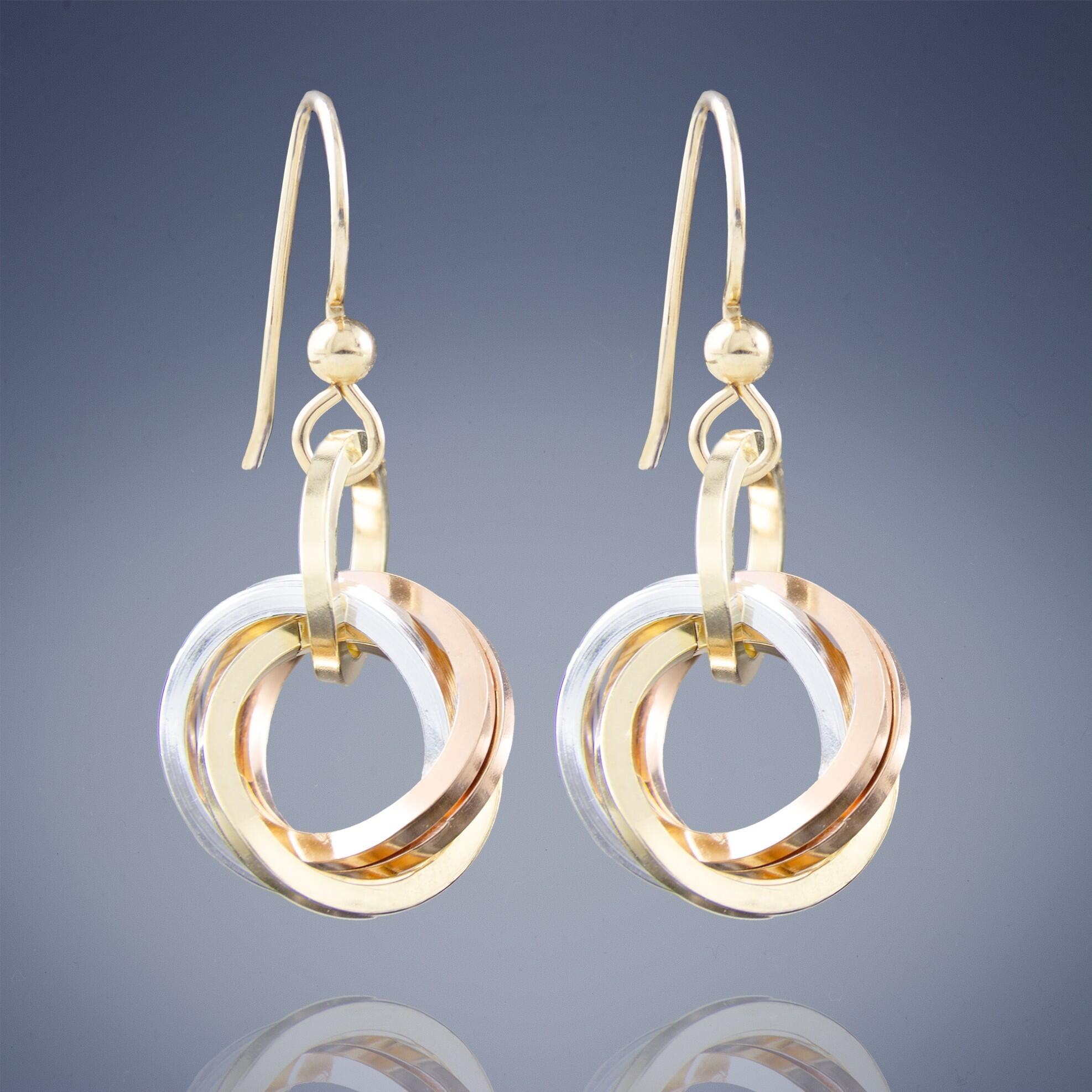 Handmade 925 Sterling Silver Mother and Child Knot Hoop Earring