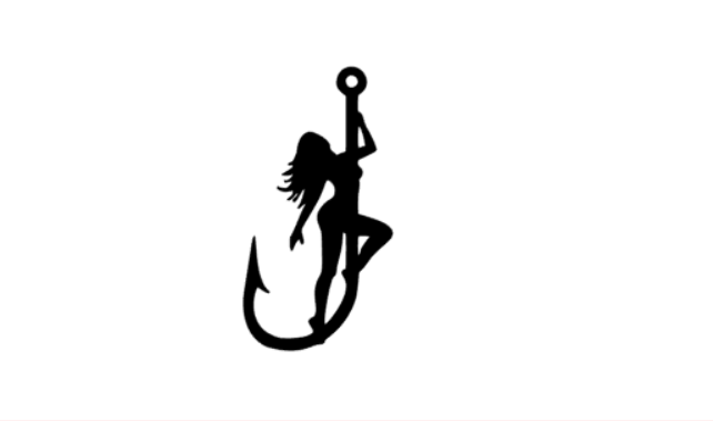 Home & Living :: Decals & Stickers :: Fishing Hook Lady - Fishing