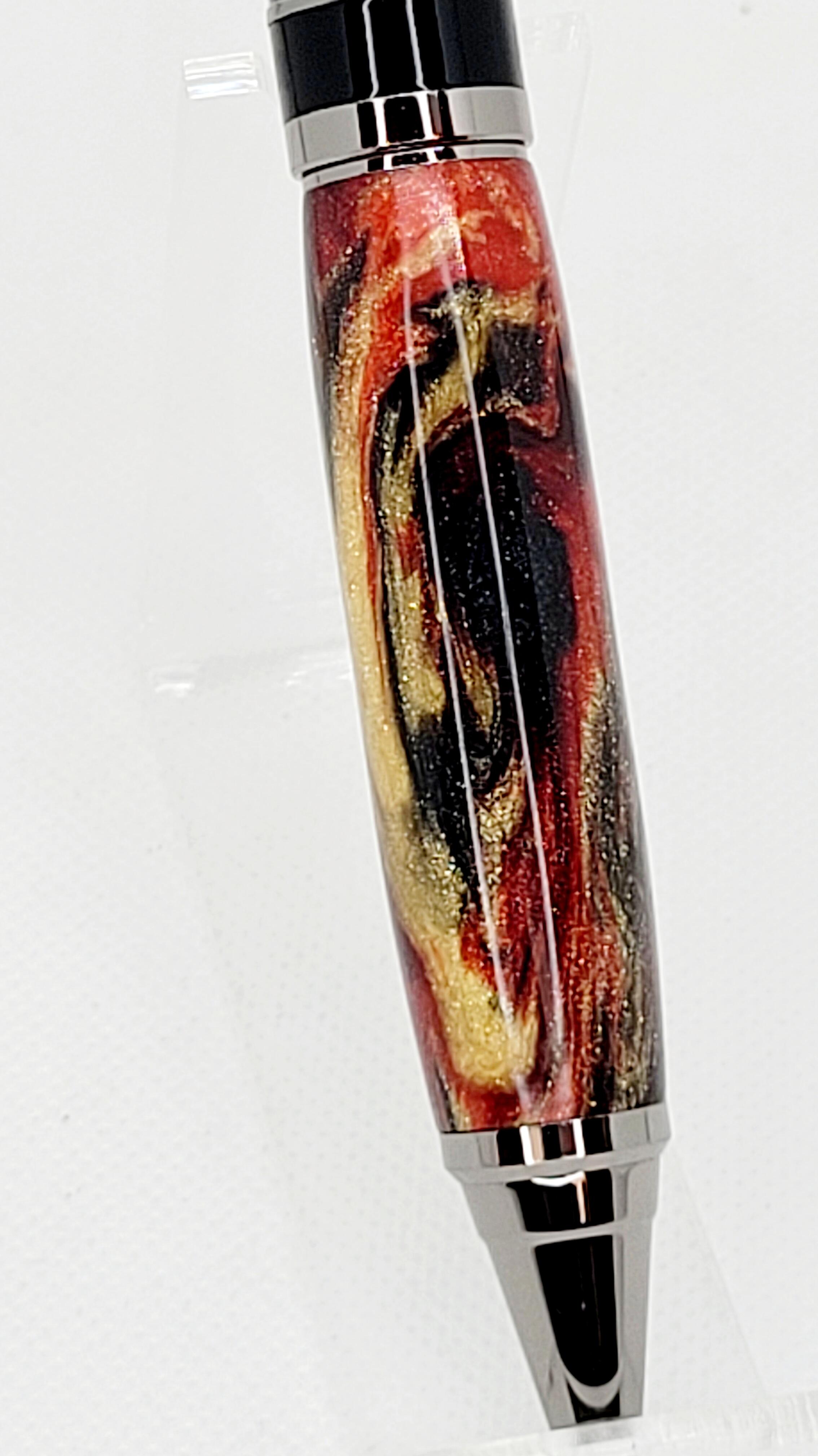 Spider 22kt Gold Twist Acrylic Pen ~ 2024 Hand Turned Pen ~ Handmade Pen ~ Halloween Pen ~ Black and Orange Acrylic Spider Pen