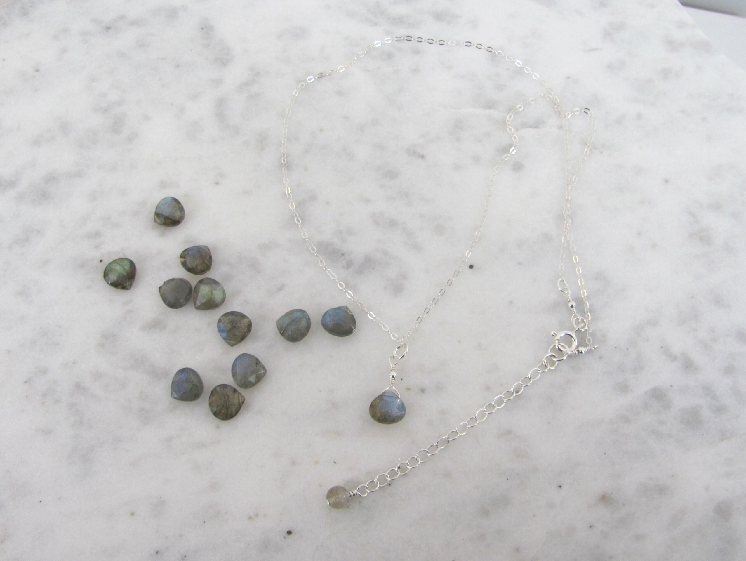 Dainty Labradorite Necklace, Adjustable Gemstone Necklace
