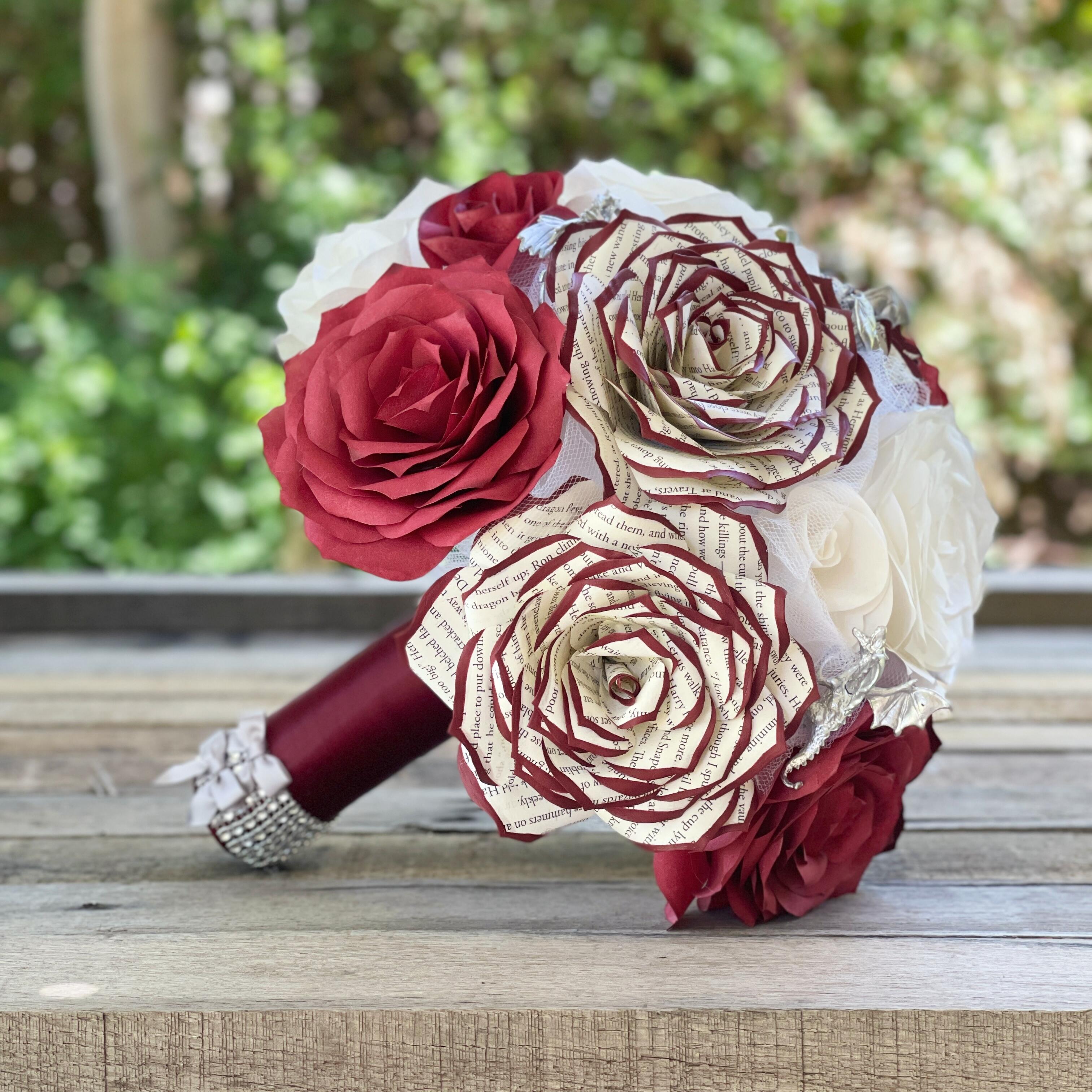 burgundy and white bouquet