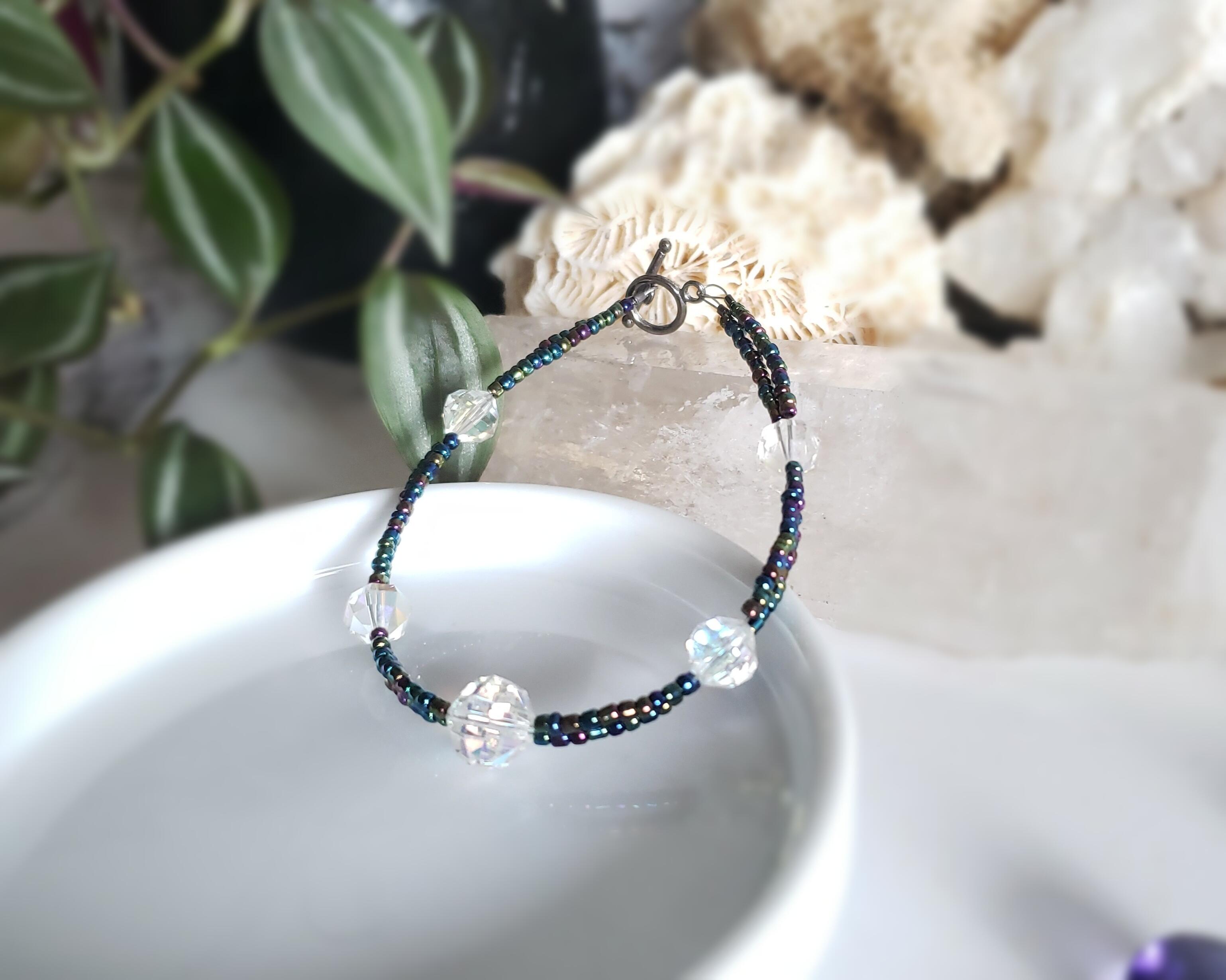 Vintage Glass Crystal Beaded Bracelet