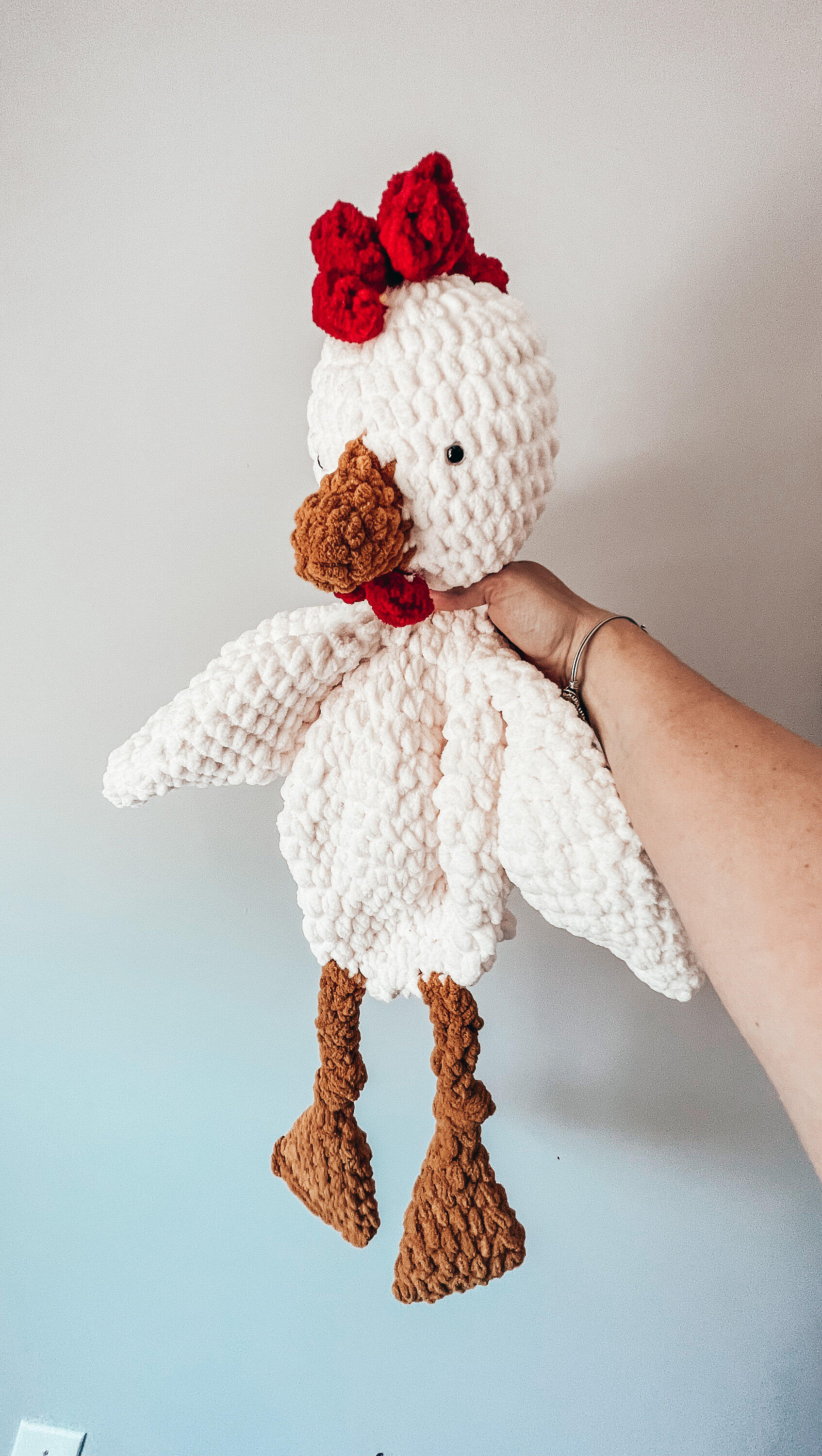 Brown small chicken crochet cute car accessory, rear view mirror charm,  keychain, backpack pendant