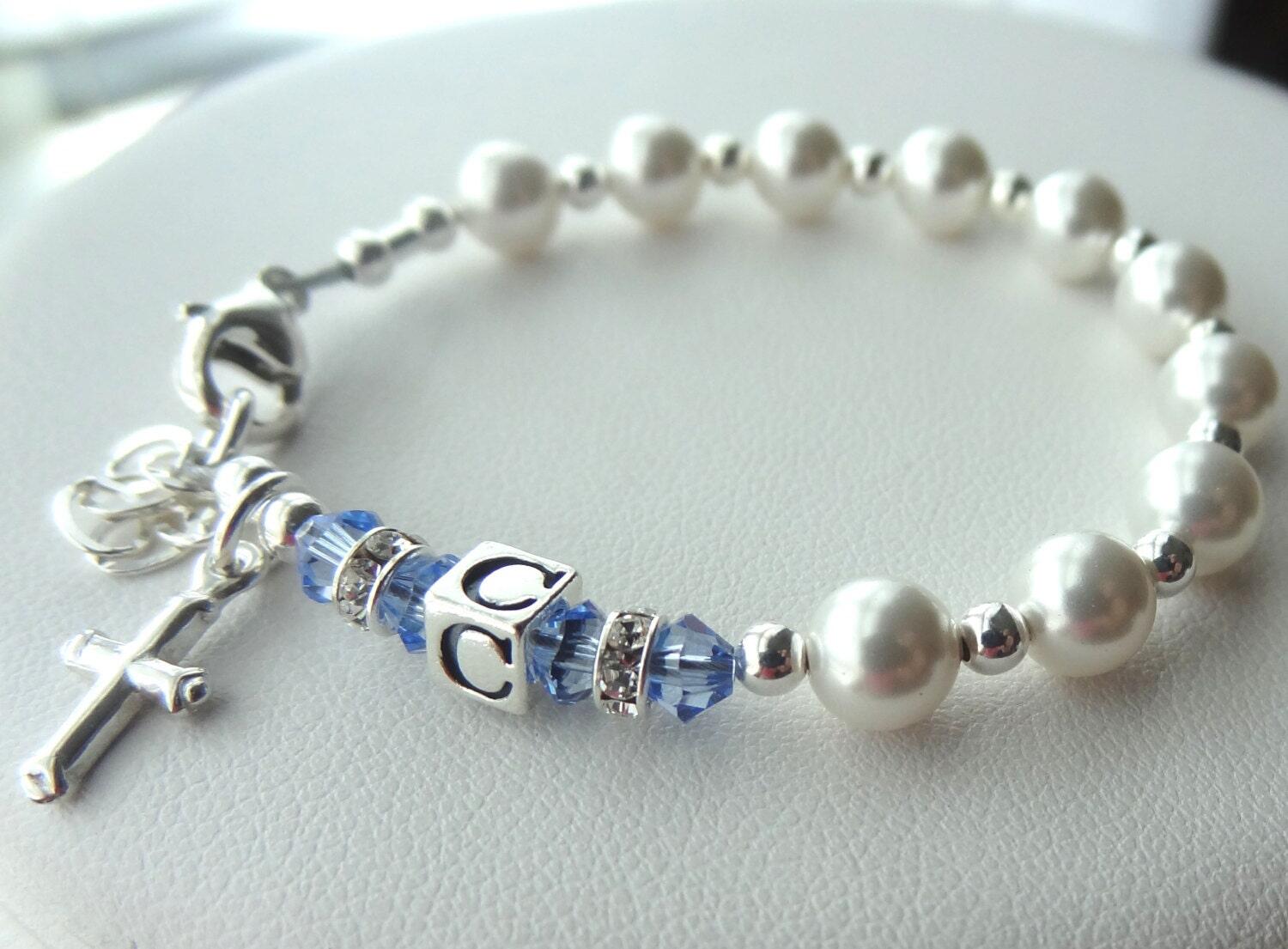 Baby rosary bracelet on sale baptism