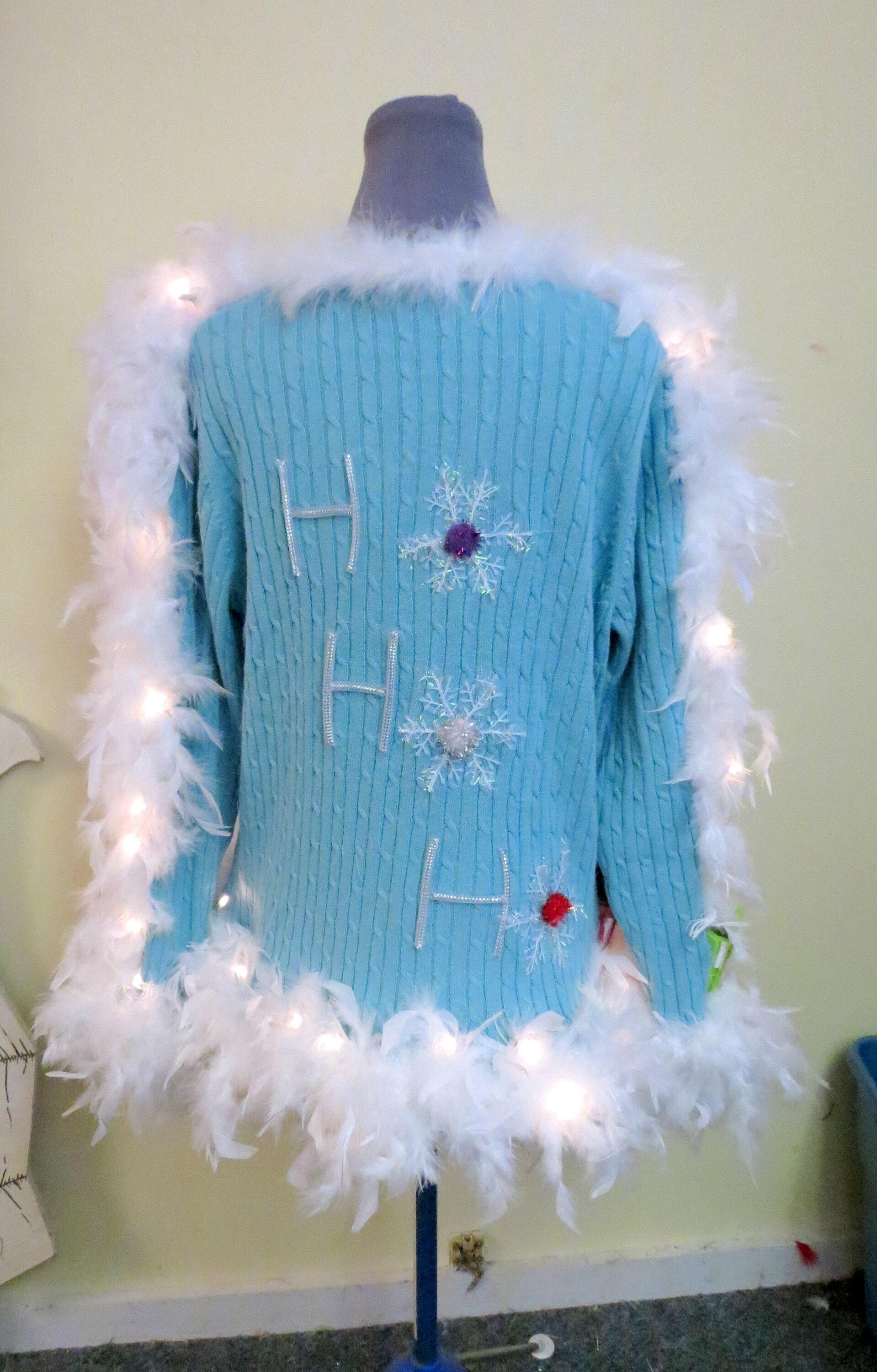 Yeti to Party Light Up Ugly Christmas Sweater - Blue - M