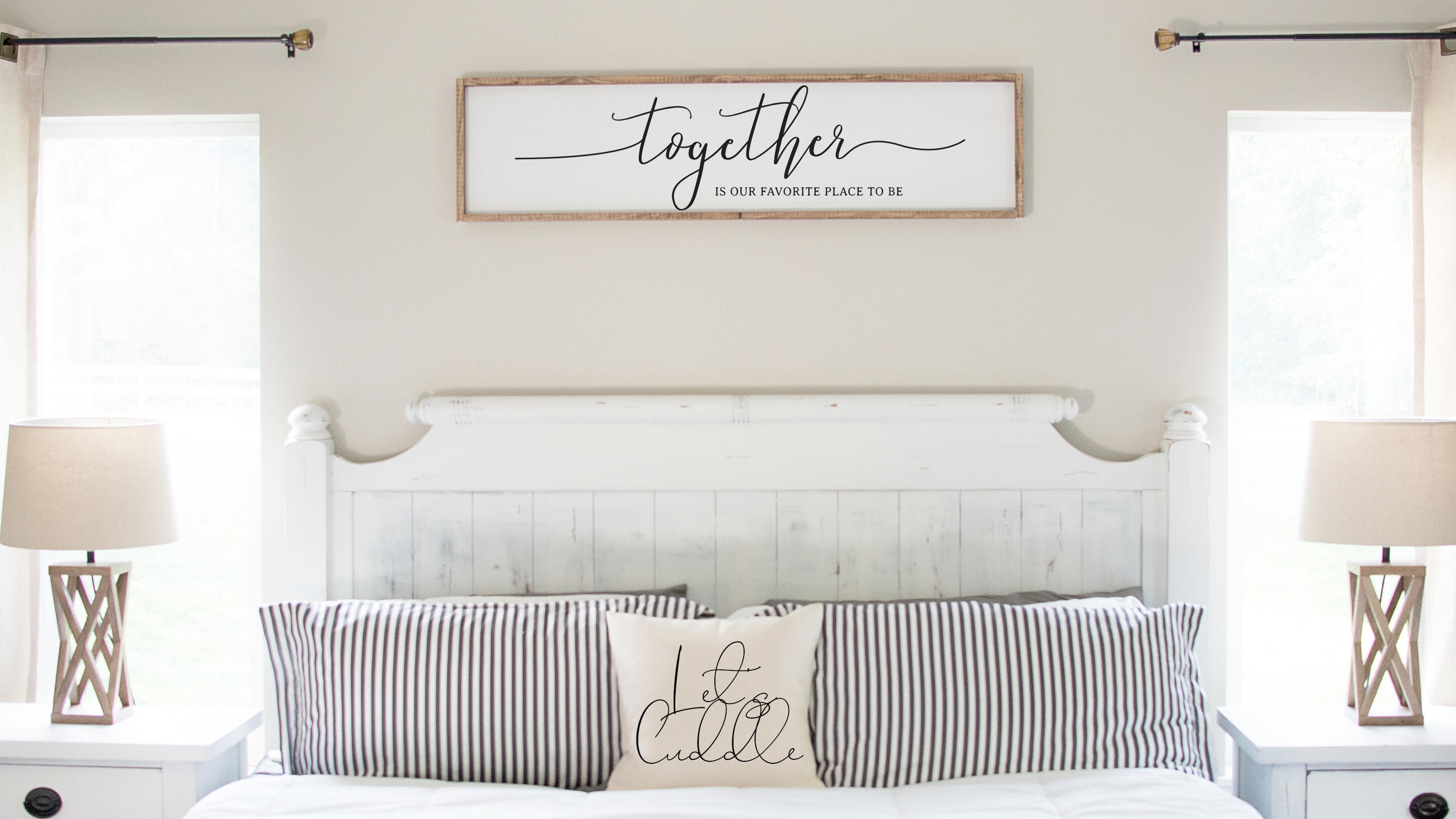 Bedroom Signs Framed White Together is Our Favorite Place to be Sign ...