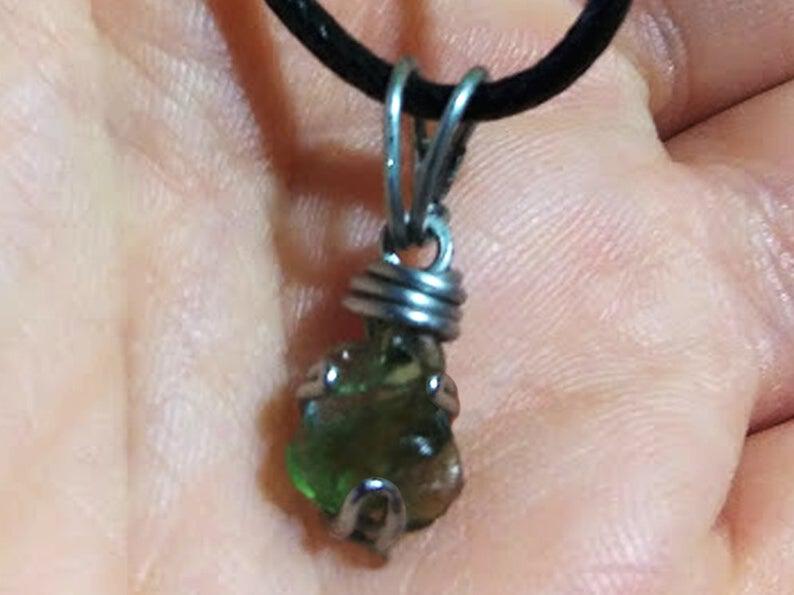 Genuine Moldavite Necklace, Very Rare - Ruby Lane