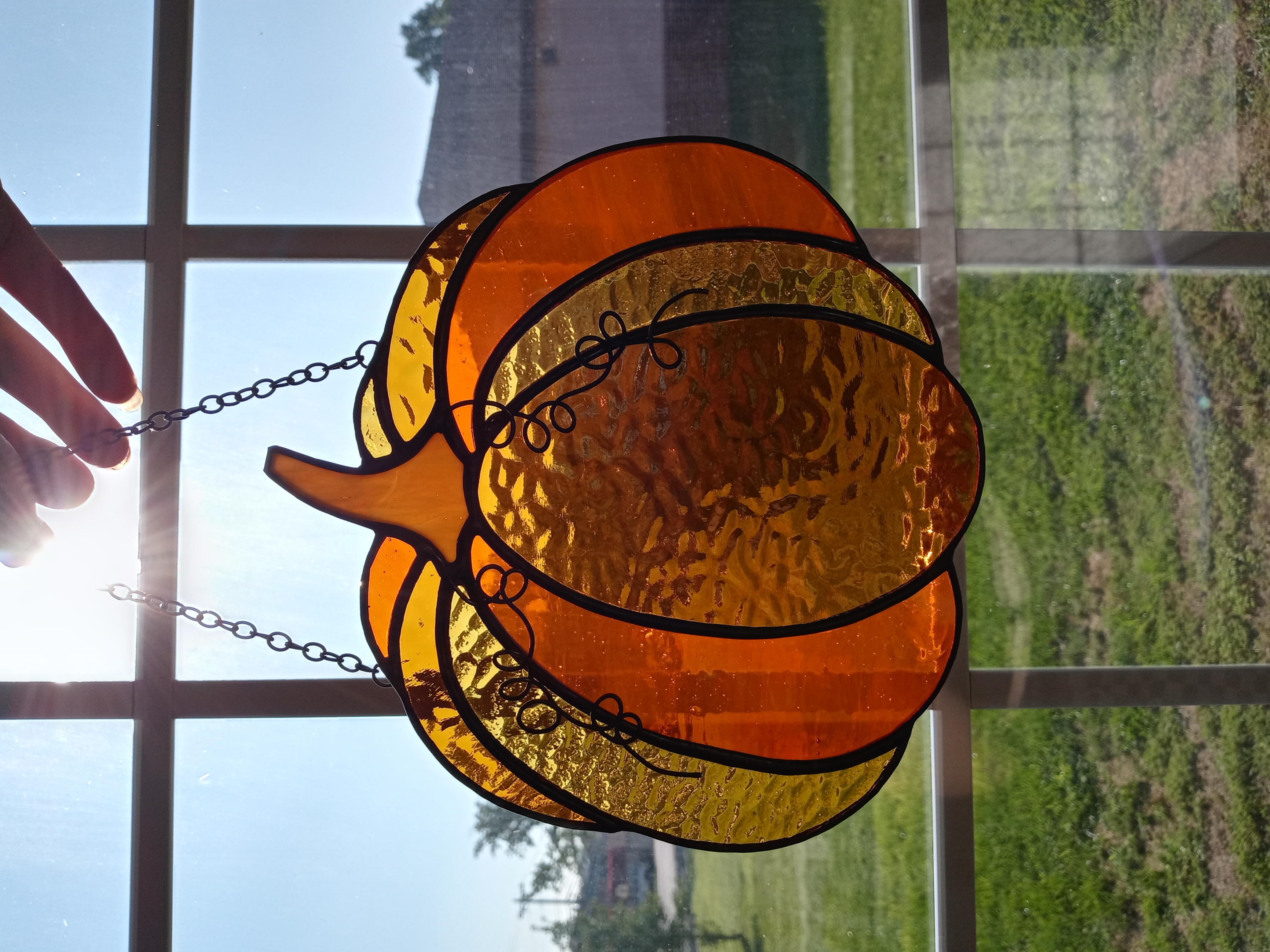 Pumpkin Sun Catcher Window Stickers, Halloween Pumpkin Glass