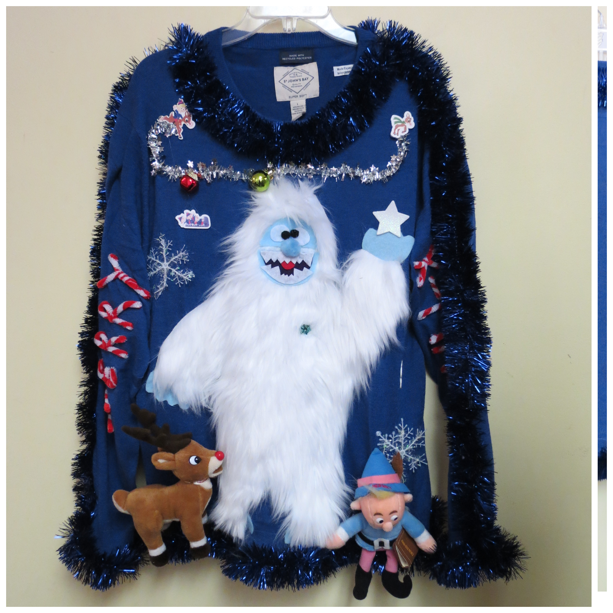 Yeti to Party Light Up Ugly Christmas Sweater - Blue - M