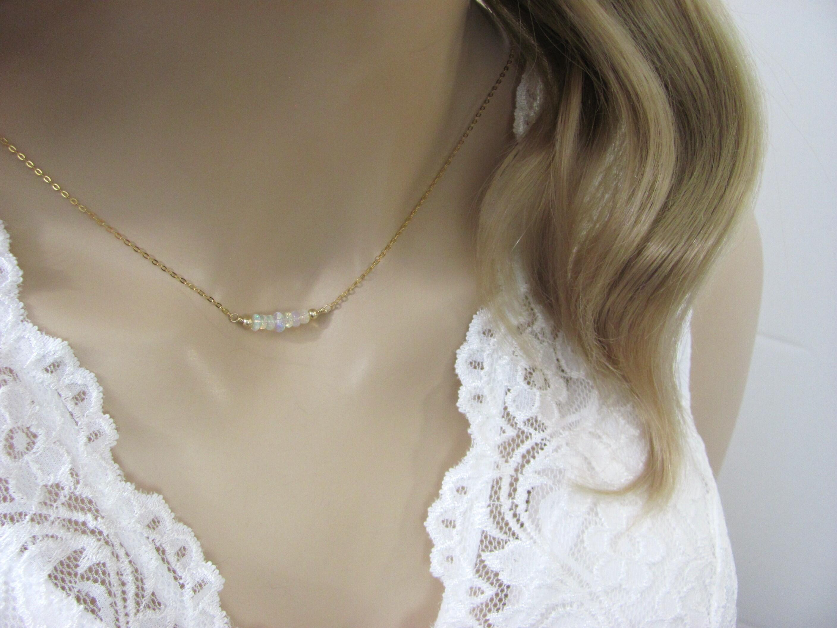 Opal Choker Necklace, October Birthstone
