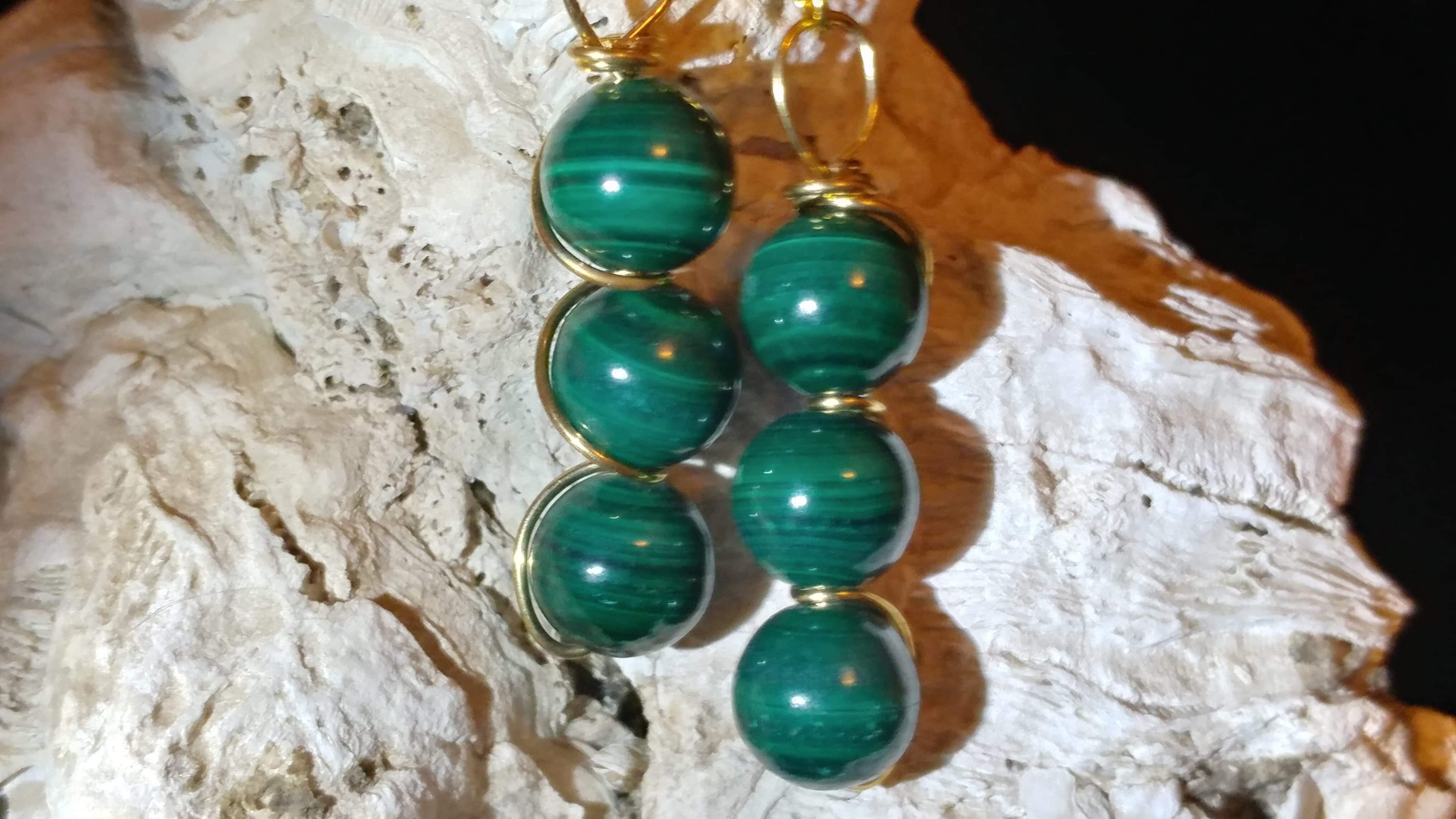 Jewelry :: Earrings :: Green Malachite Earrings