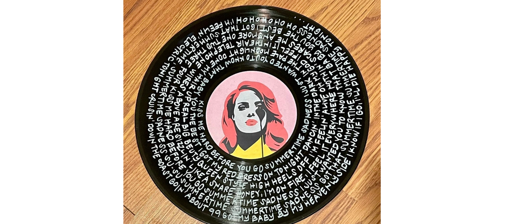 Personalized Vinyl Record Song With Lyrics on Acrylic With 