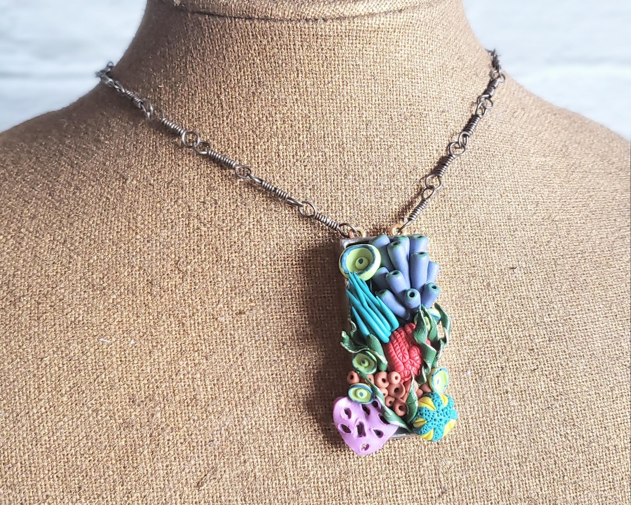 Coral Reef 3D Sculptural Sterling Silver Necklace