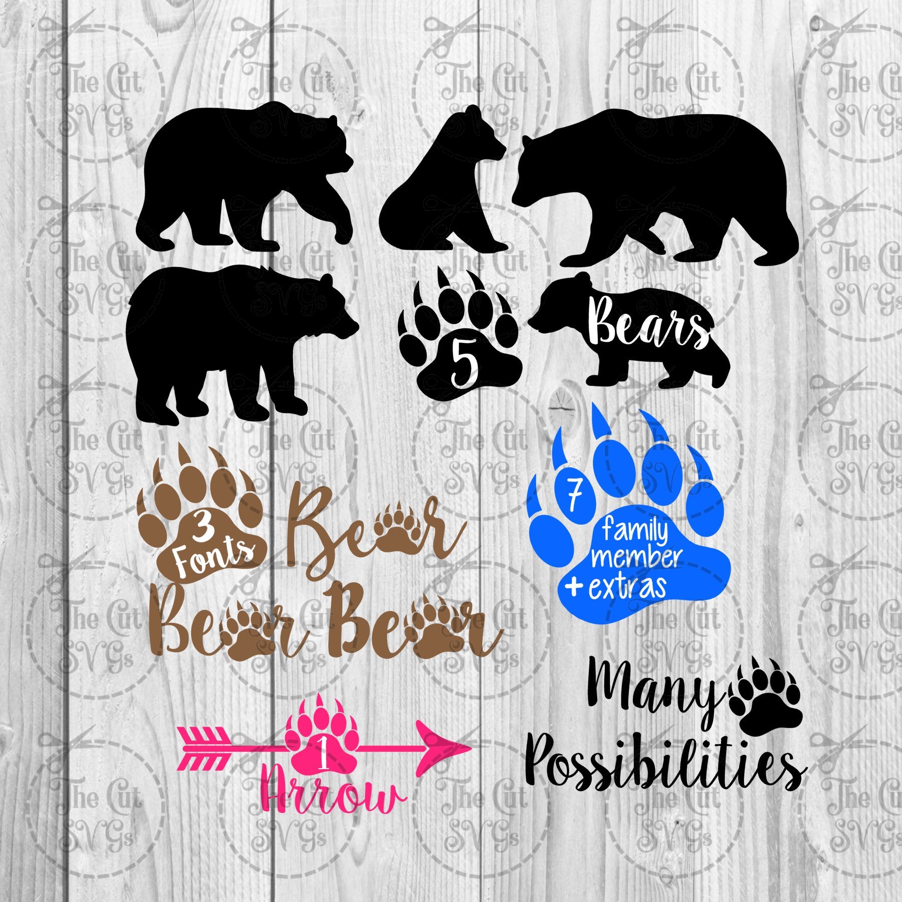 Download Art & Collectibles :: Bear Family Svg, Mama Bear SVG, Baby ...