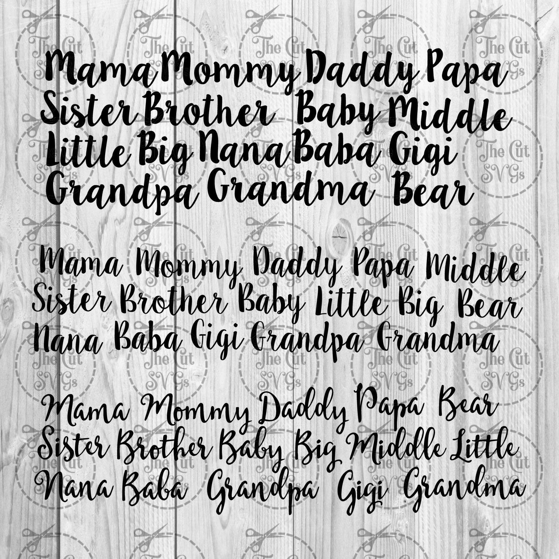 Download Handmade Supplies Clip Art Image Files Bear Family Svg Mama Bear Svg Baby Bear Svg Papa Bear Svg Nana Bear Svg Cricut Silhouette Svg Instant Download