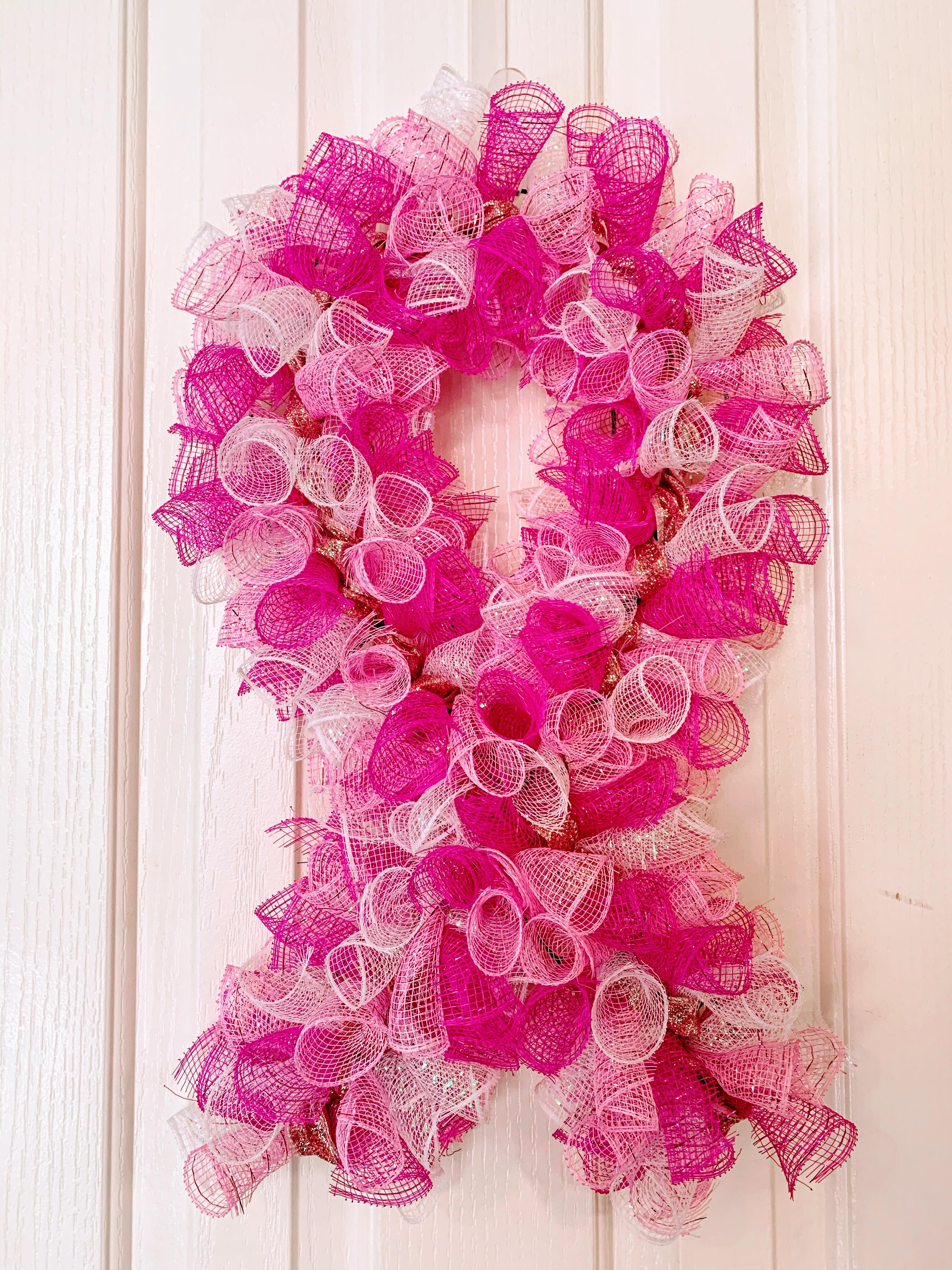 THIN PINK RIBBON – Wreath Charms