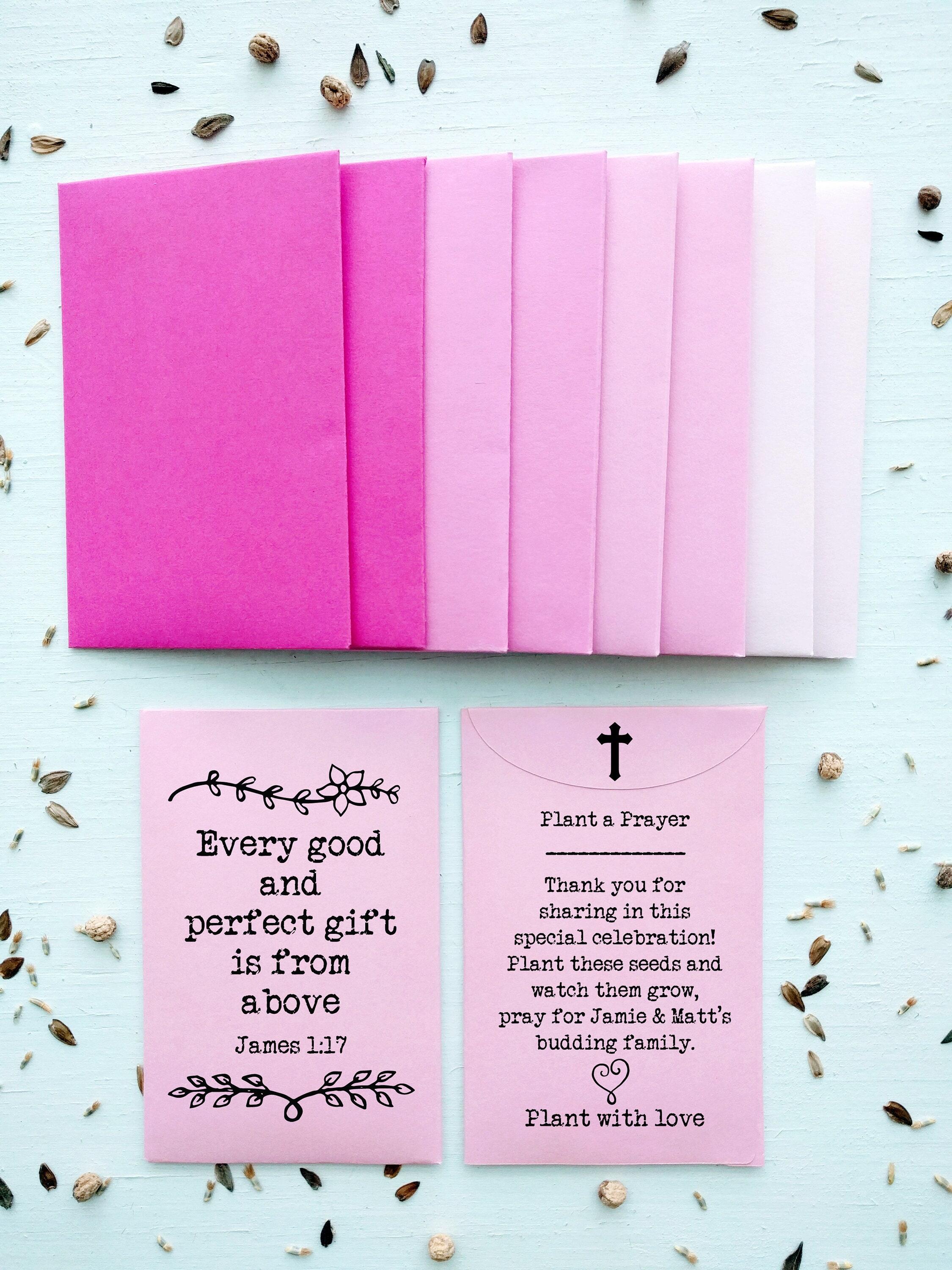 Wedding & Celebrations :: Baby Showers :: Christian Baby Shower Seed Packet  Favor, Custom Personalized Packets, Rustic Bible Verse Baby Favor, Every  Good Perfect Gift