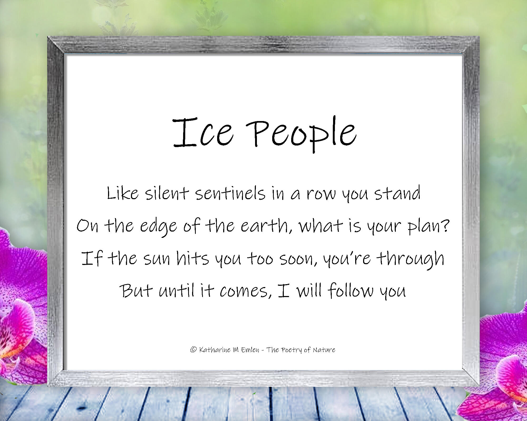 Poem for Ice People - Crystals of ice greet the day in this imaginative, intriguing, Nature Spirit Story. Photo with Poem - Ice People by The Poetry of Nature