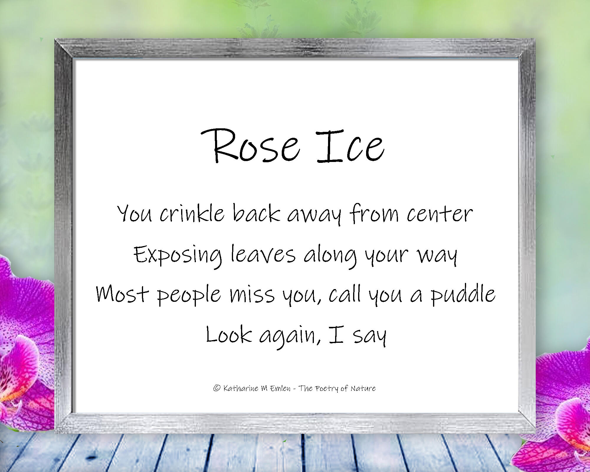 Poem for Rose Ice - Crystals of Ice make a beautiful display in this gentle, peaceful, pink nature mosaic - Rose Ice by The Poetry of Nature
