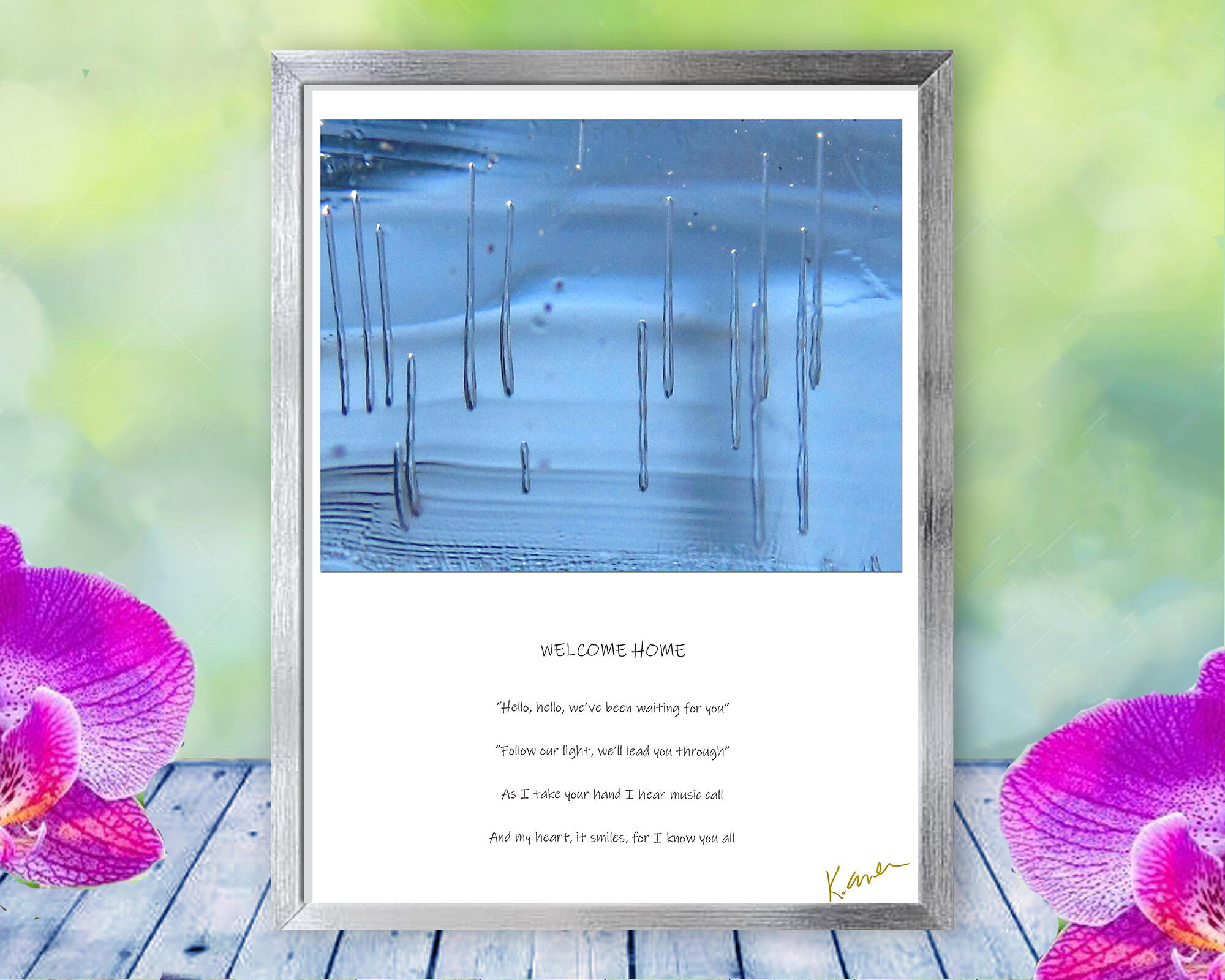 Angels come to take you home, or so it seems, in this haunting, beautiful, nature print with poem - Welcome Home by The Poetry of Nature