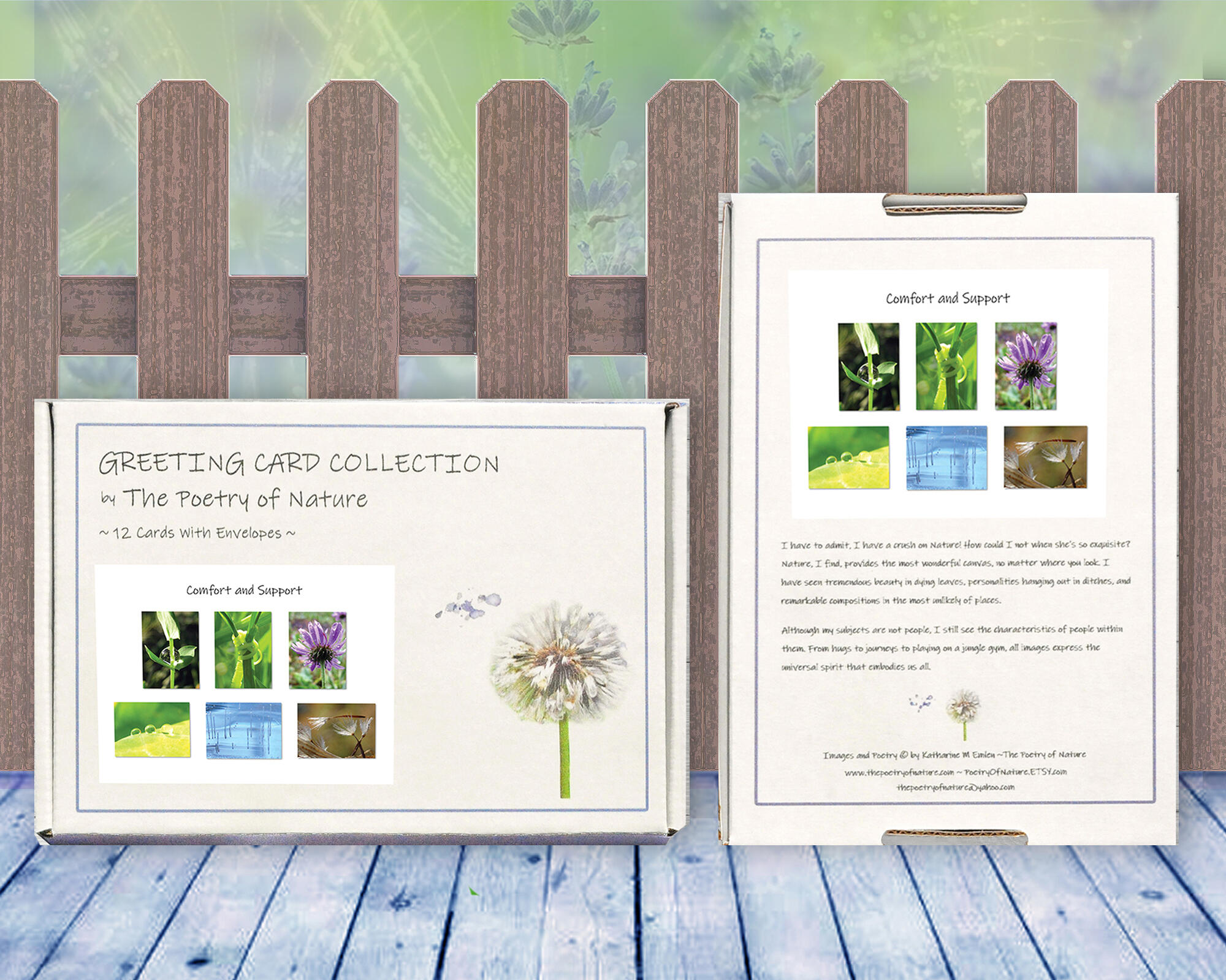Colorful, botanical greeting card collection - Comfort and Support - Photo cards with poems by The Poetry of Nature