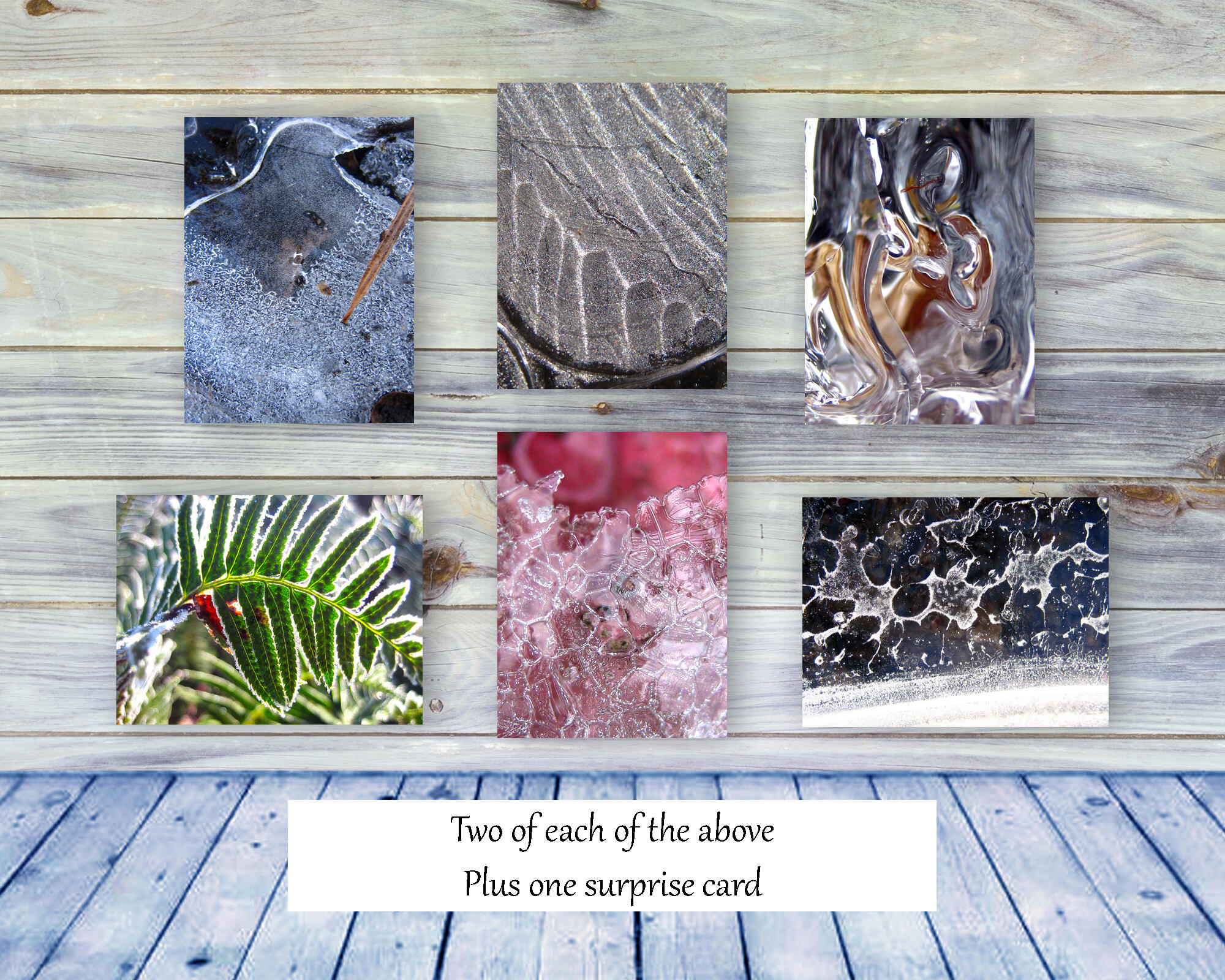 Snow and Ice I - greeting card collection by The Poetry of Nature, Stories in nature photo cards with poems. Boxed Set Baker's Dozen