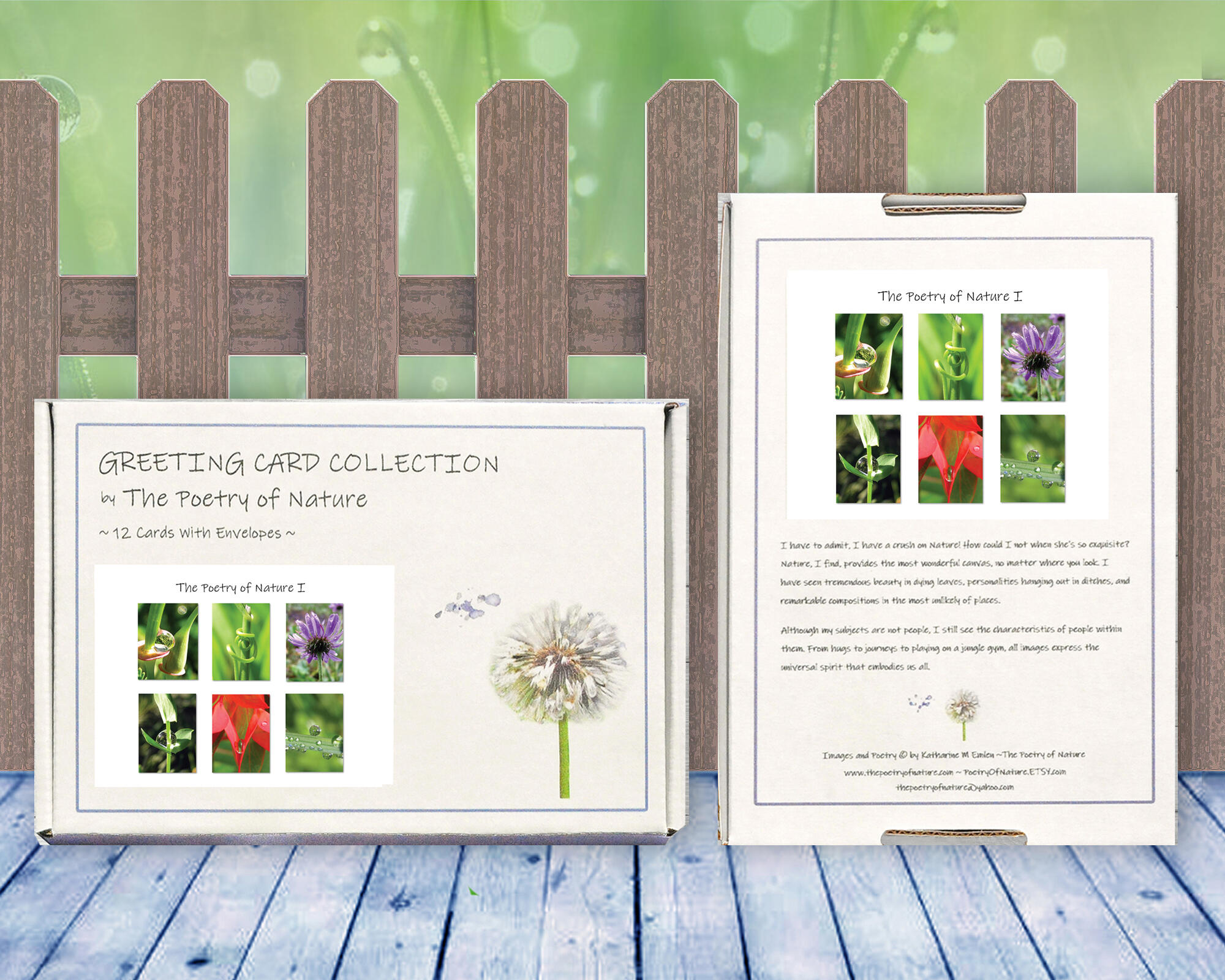 The Poetry of nature I - Colorful, botanical, greeting card collection by The Poetry of Nature, Stories in nature photo cards with poems. Boxed Set Baker's Dozen