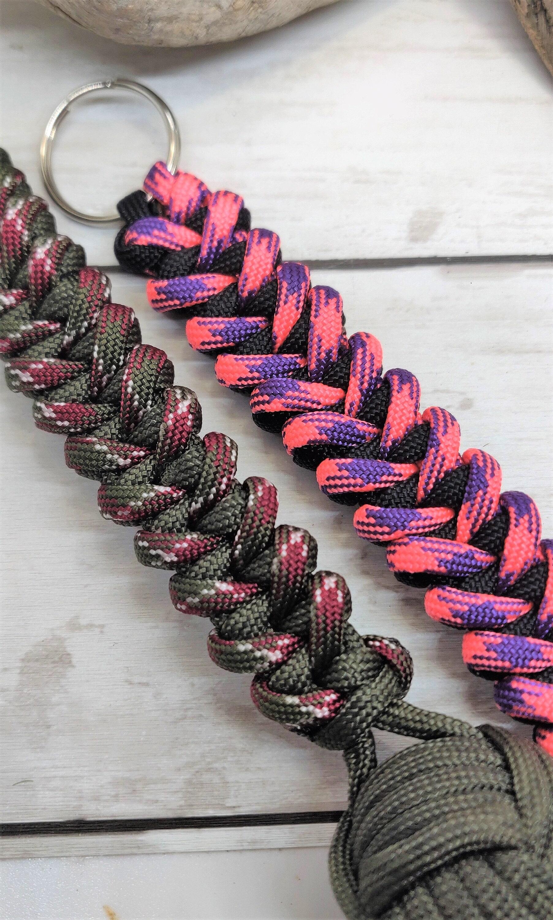 Products :: Paracord Keychain, Shark Tooth Weave Keychain, Two-Colored  Paracord Monkey Fist Keychain, Multi Colored Monkey Fist, Custom Color  Choice