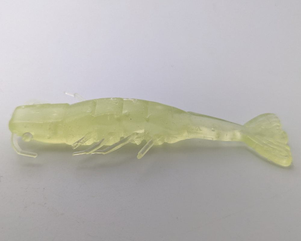 Fun & Games :: Sports & Outdoor :: Boating & Fishing :: 3.5 inch Shrimp lure  4pk - Glow in the Dark