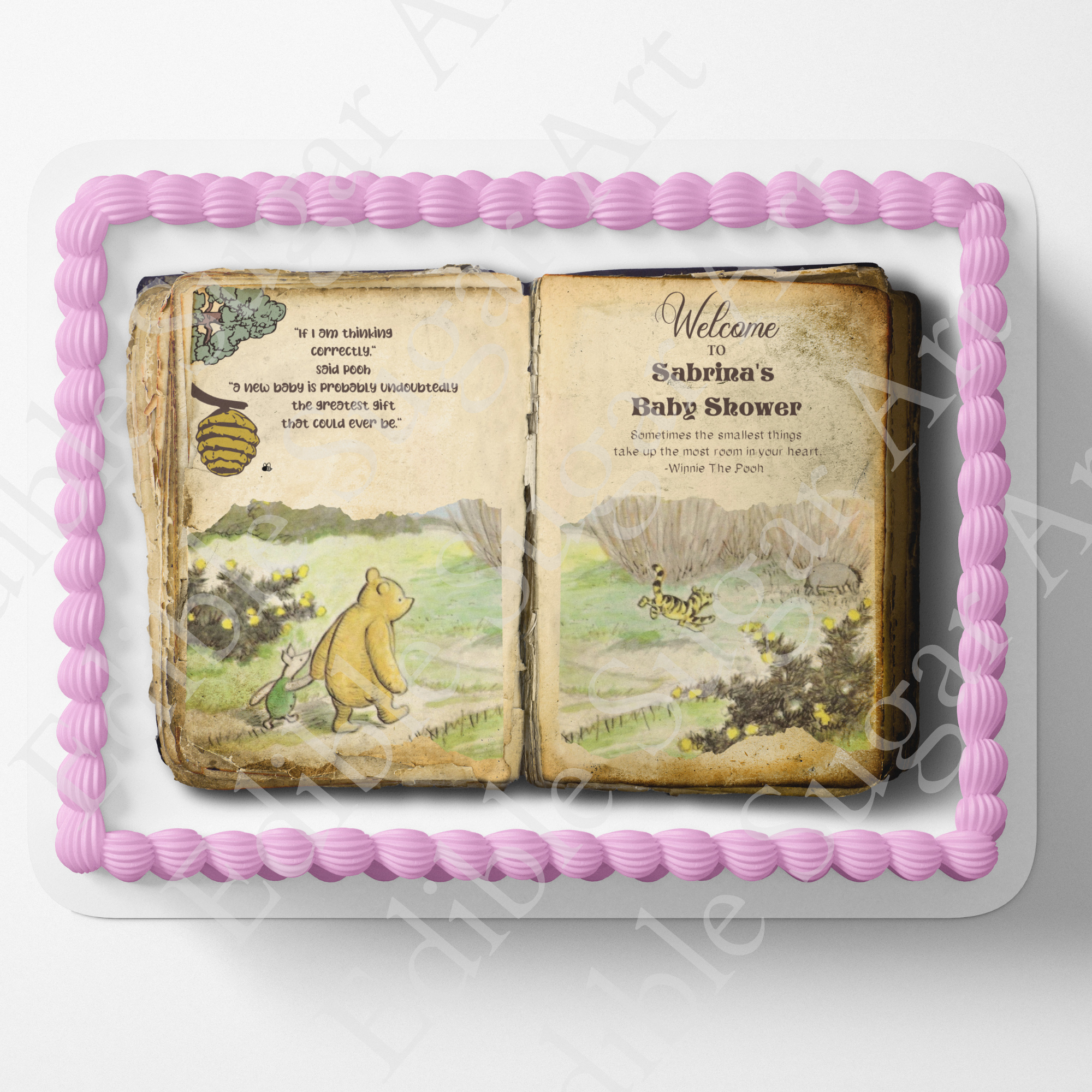 Pooh Bear Baby Shower Cake Topper Edible Image