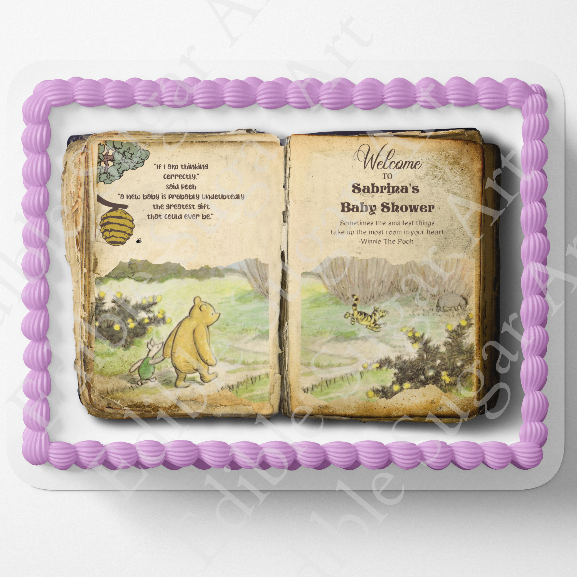 Pooh Bear Baby Shower Cake Topper Edible Image